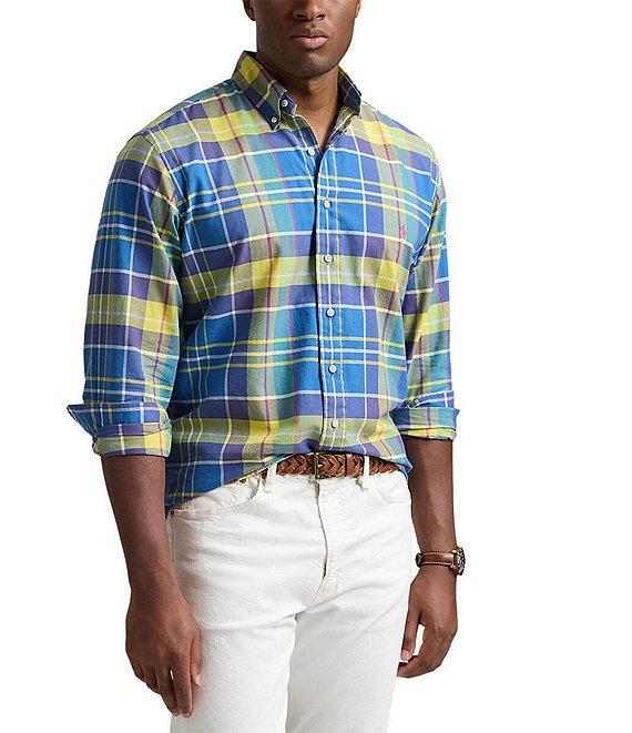 Polo Ralph Lauren Big & Tall Classic-Fit Plaid Oxford Long Sleeve Woven Shirt Product Image