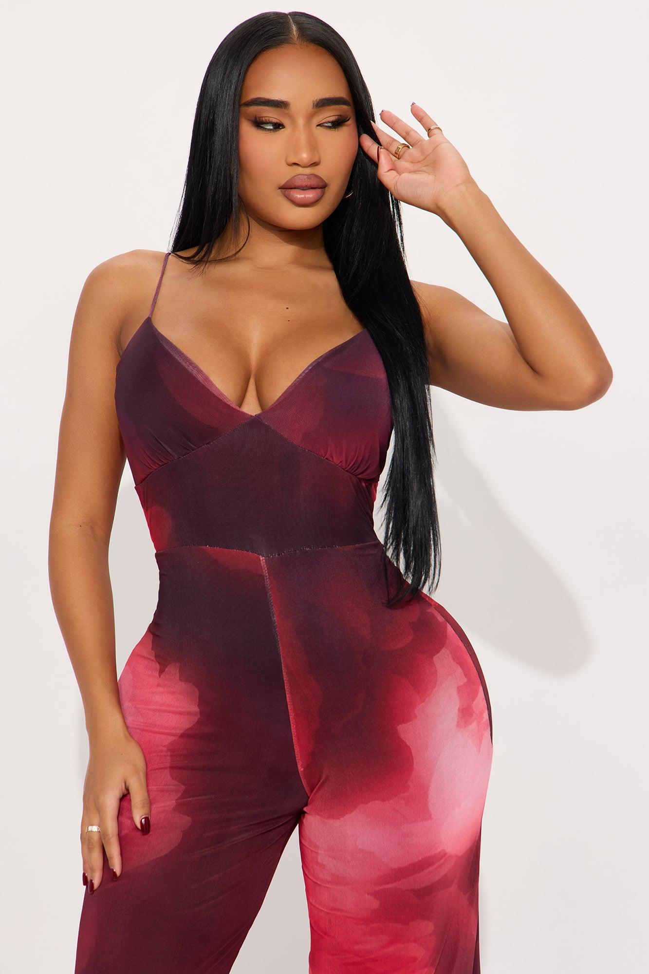 High Energy Mesh Jumpsuit - Red/combo Product Image