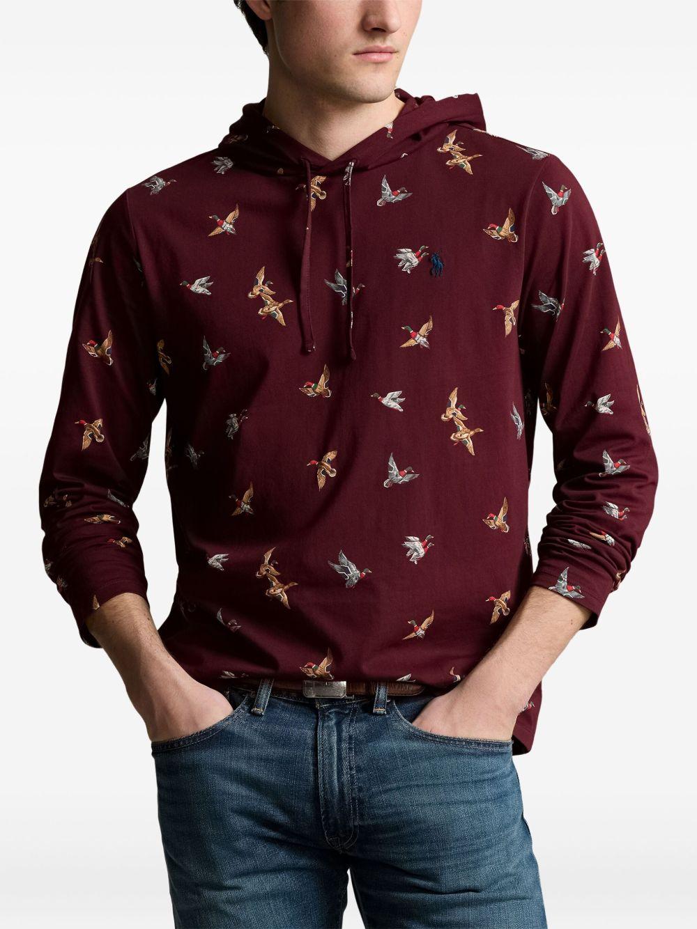 duck-print hooded T-shirt Product Image