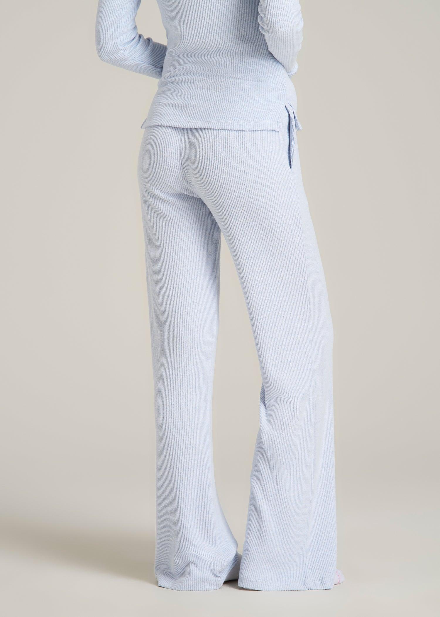 Women's Ribbed Flare Lounge Pants for Tall Women in Bluebird Mix Female Product Image