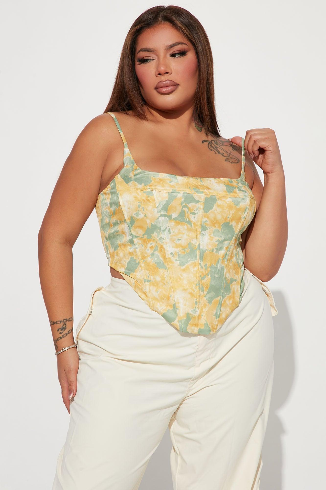 Bring Me Flowers Corset Top - Yellow/combo Product Image