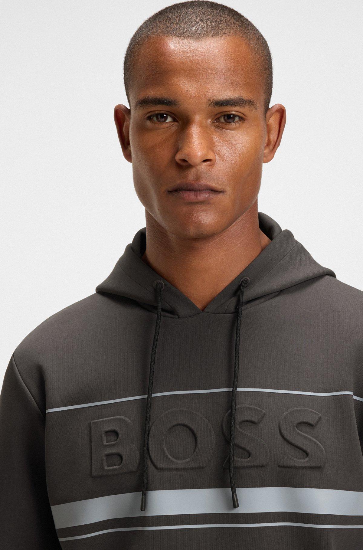 BOSS - Hoodie with stripe details - Dark Grey Product Image