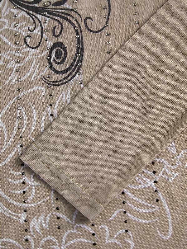 Splash Ink Rhinestone Print Long Sleeve Tee Product Image