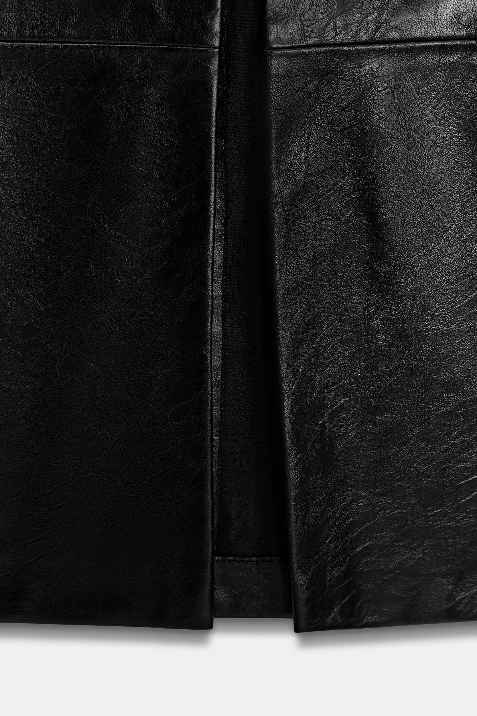 FAUX LEATHER MIDI SKIRT Product Image