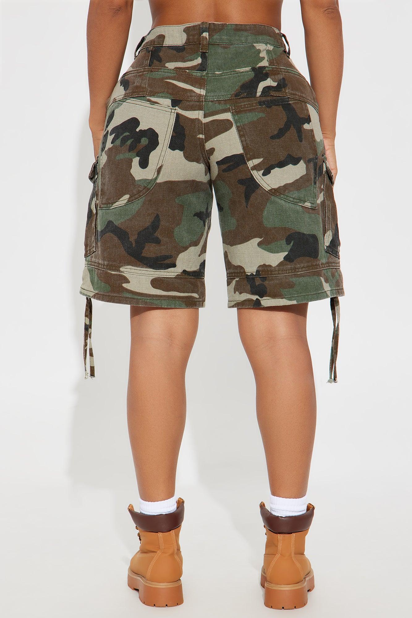 Pick Your Battles Camo Cargo Jorts - Camouflage Female Product Image