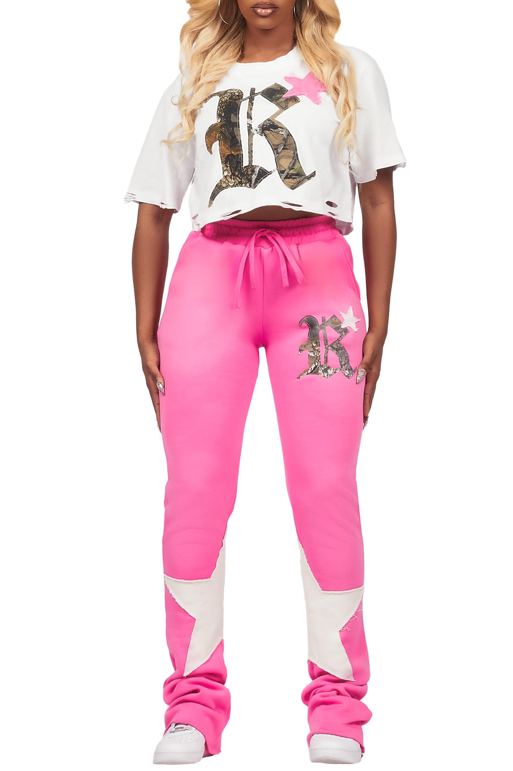 Delgera White/Pink T-Shirt Trackset Female Product Image