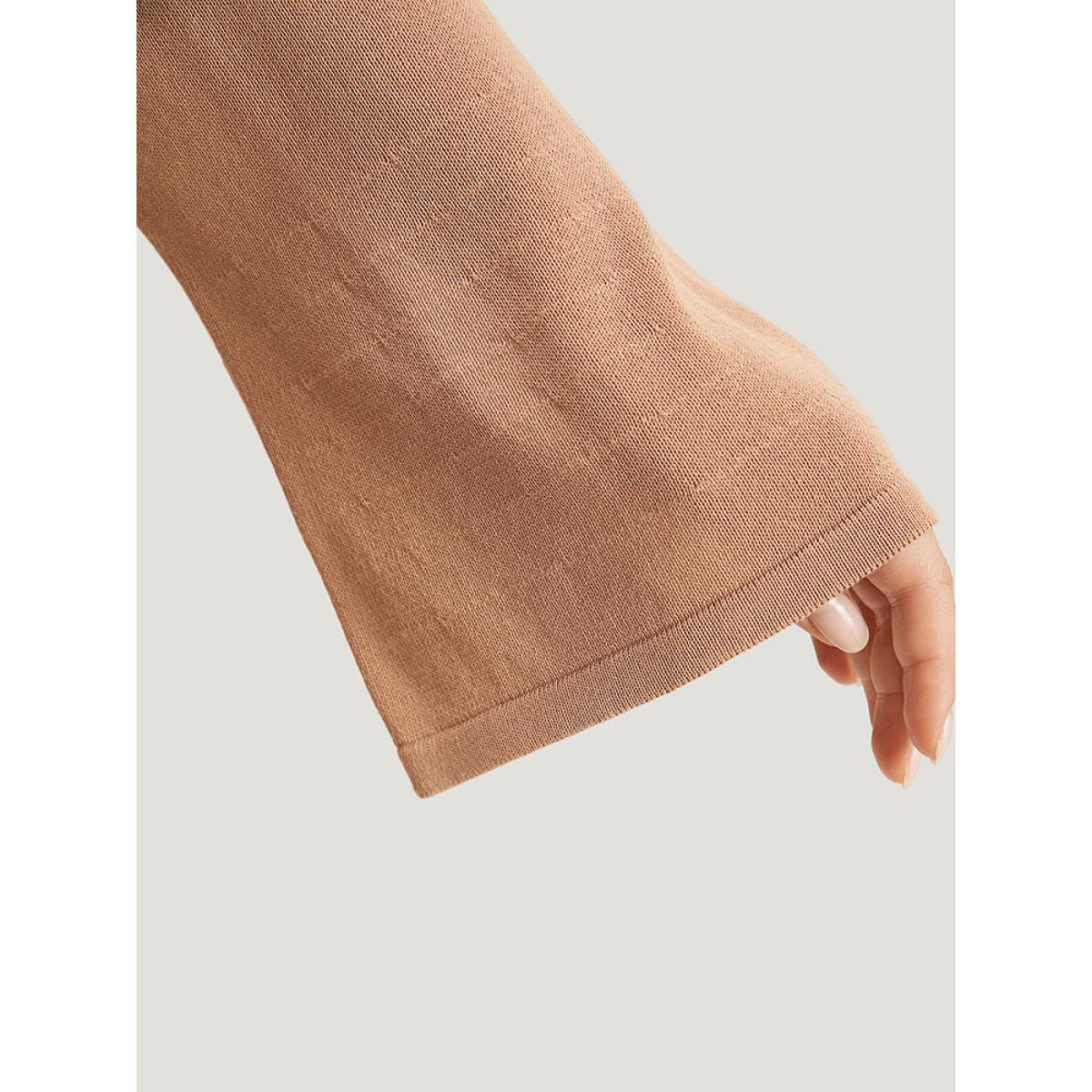 Plus Size Geometric Hollow Out Button Up Cardigan Tan Women Casual Loose Long Sleeve Everyday Cardigans BloomChic 18-20/2X Product Image