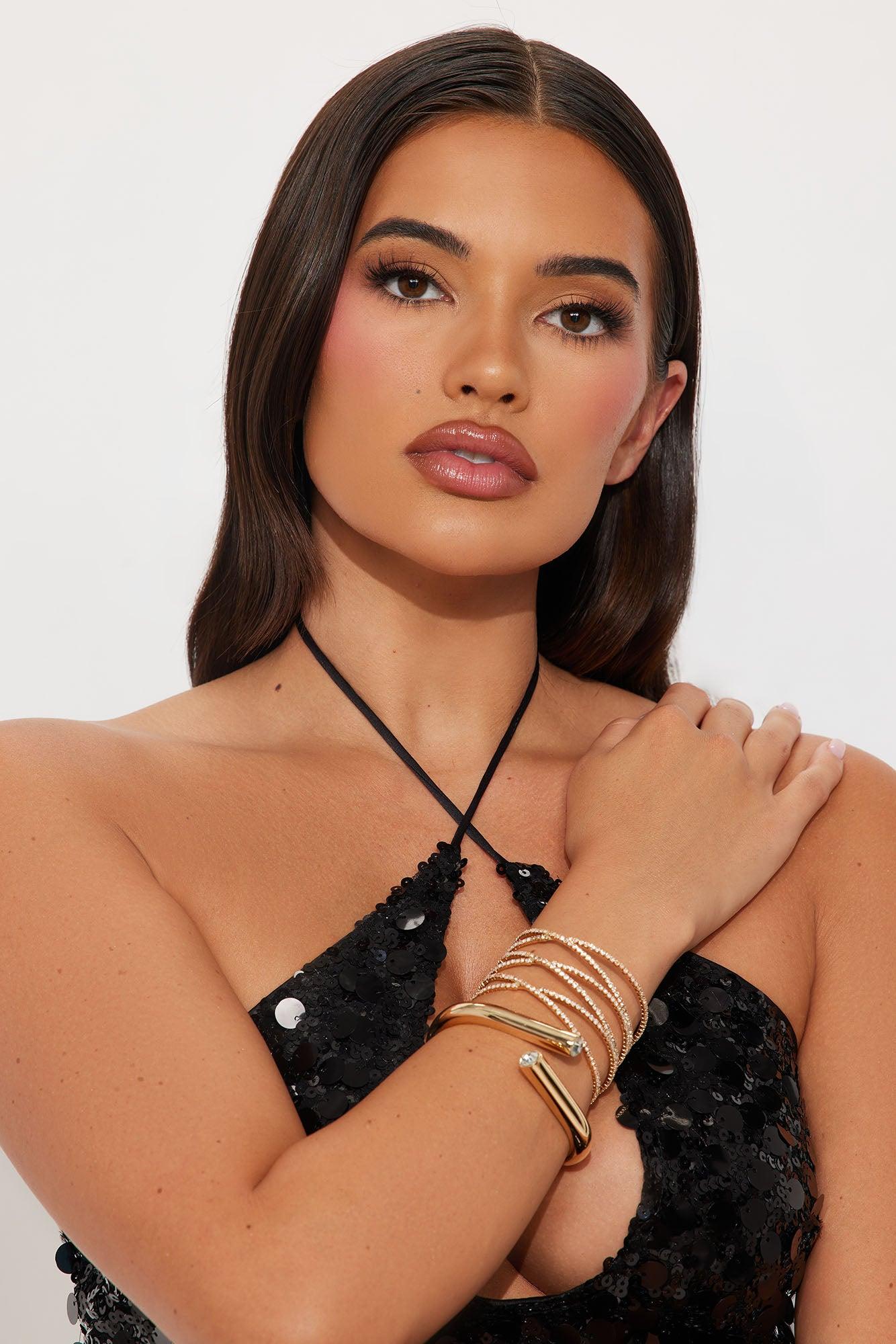 Cuff Me Rhinestone 2 Piece Bracelet Set - Gold Female Product Image