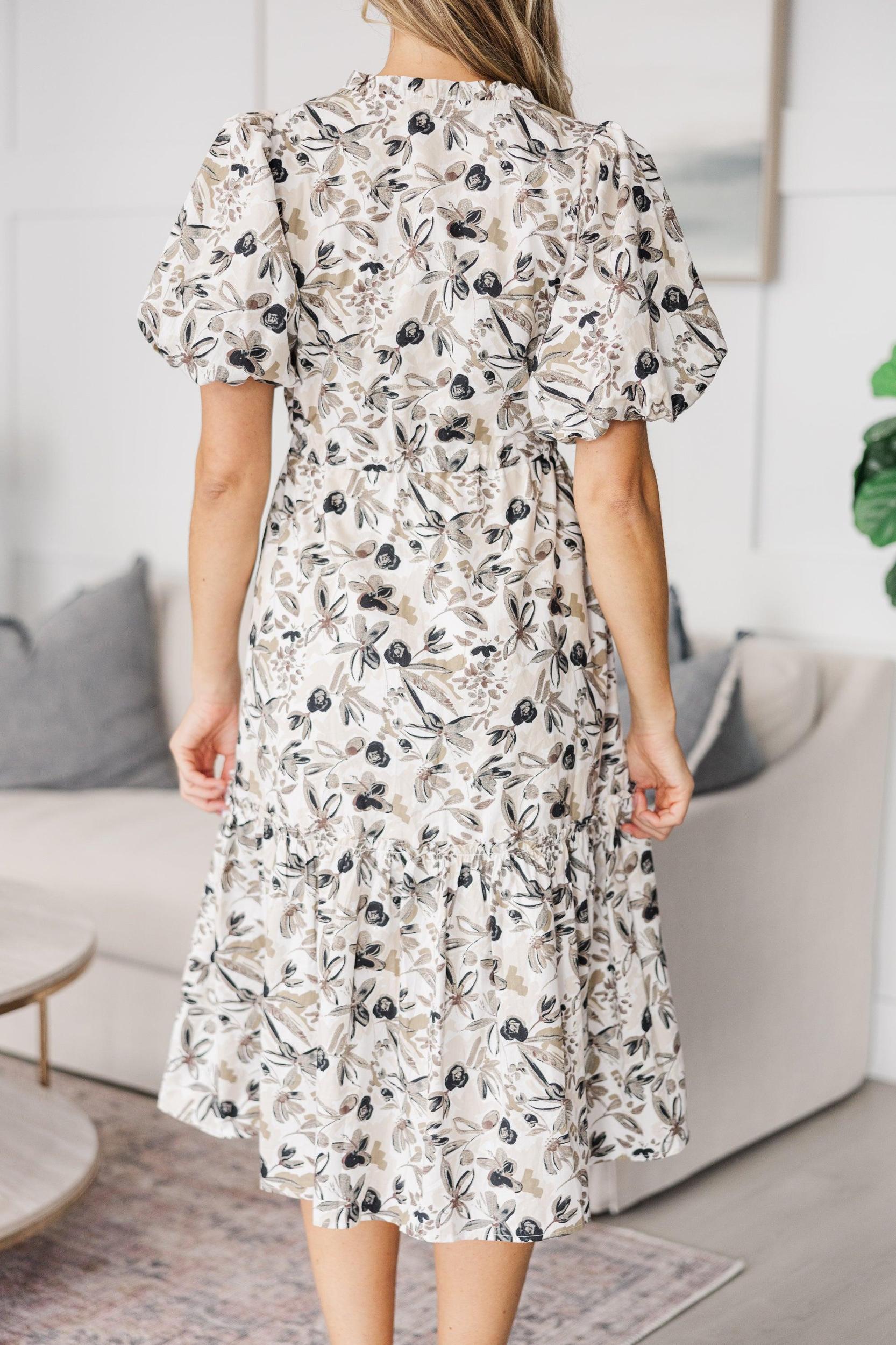 NURSING COLLECTION: It's A Match Cream Floral Midi Dress Female Product Image