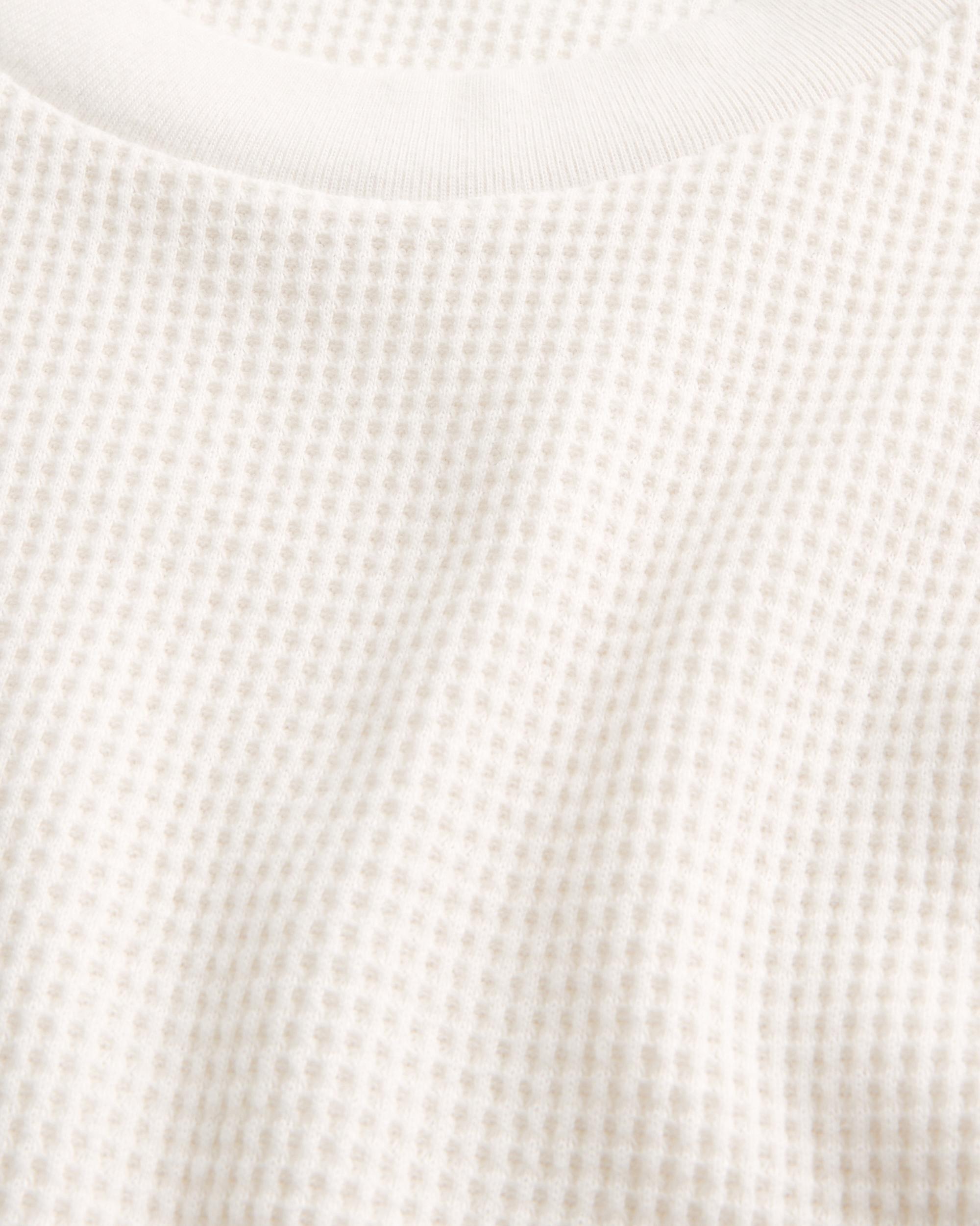 Shrunken Long-Sleeve Waffle Crew T-Shirt Product Image