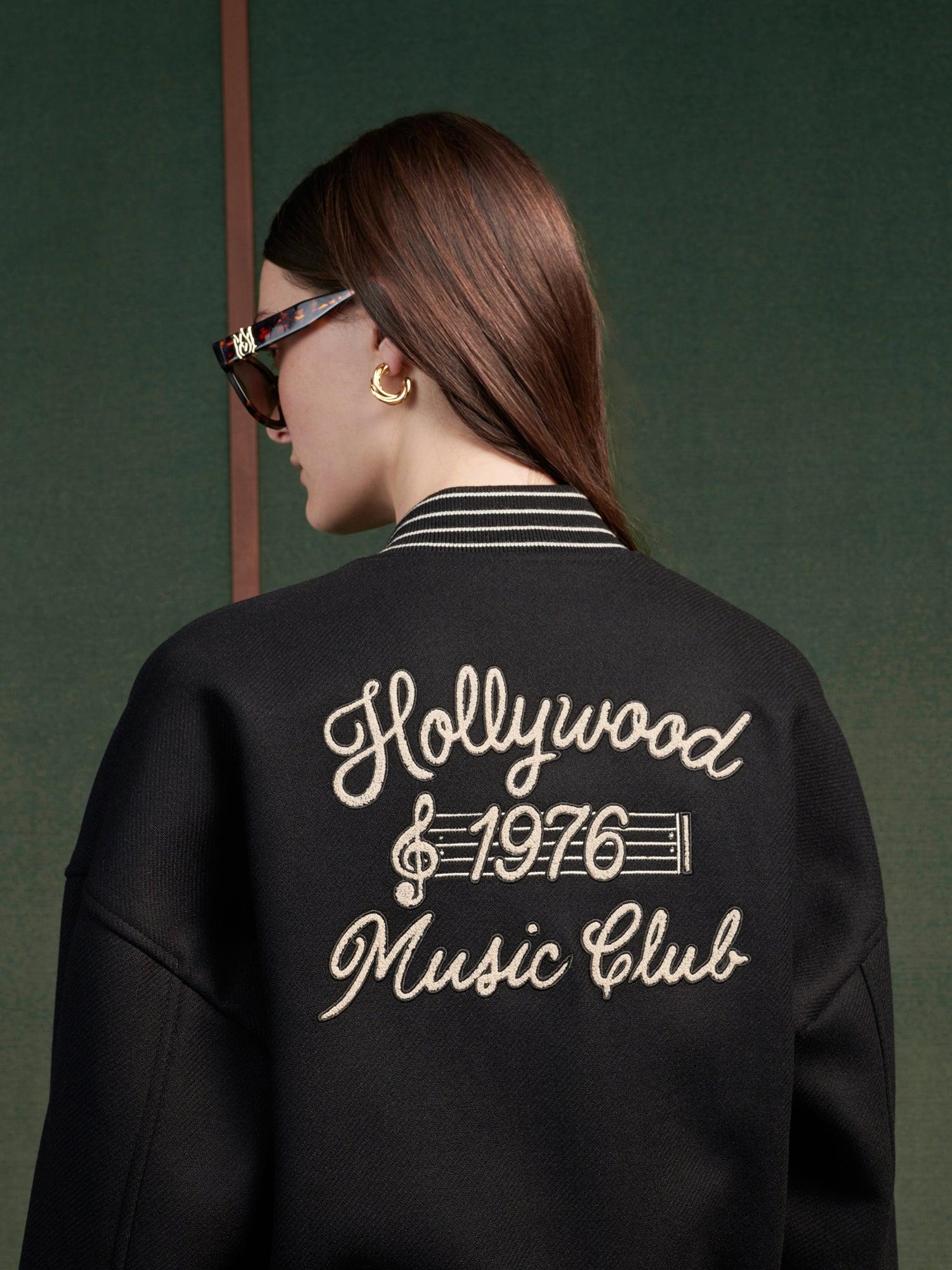 WOMEN - WOMEN'S HOLLYWOOD CLUB VARSITY JACKET - Black Female Product Image