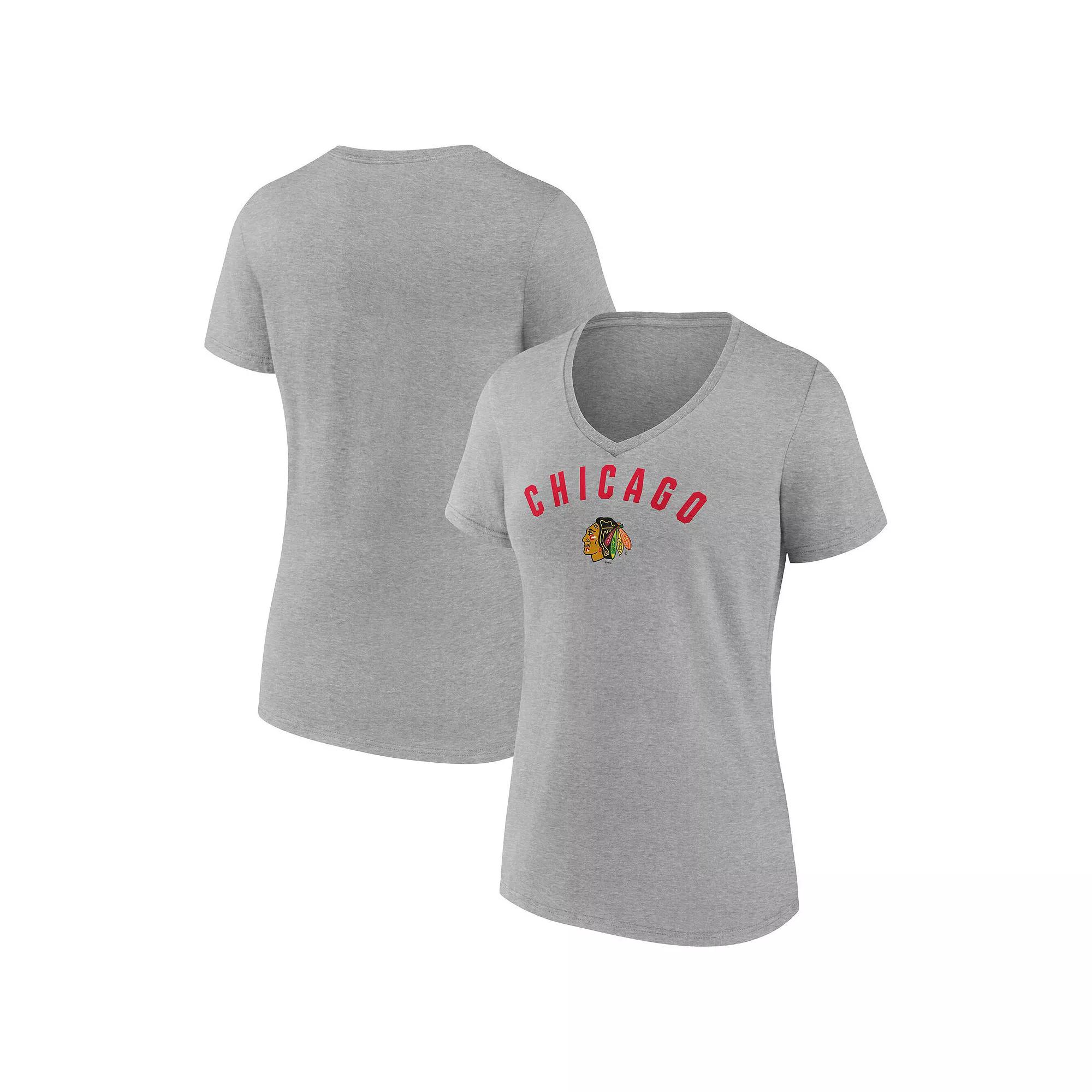 Women's Fanatics Gray Carolina Hurricanes V-Neck T-Shirt, Size: Large, Grey Product Image