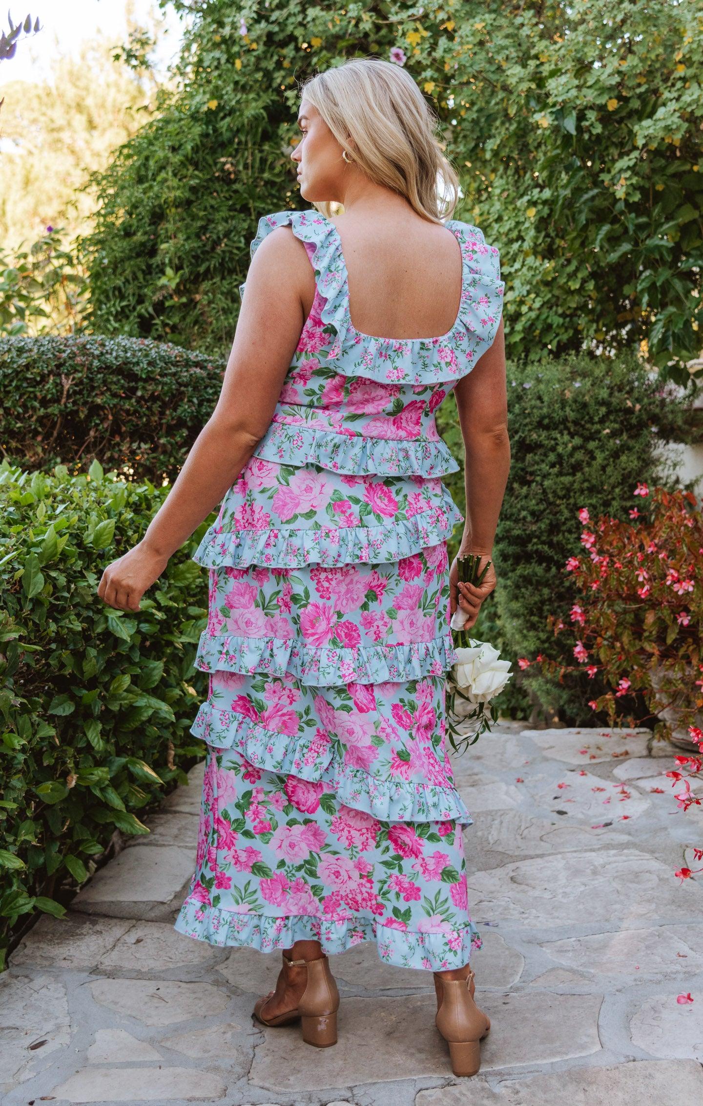 Greta Dress ~ Cottage Floral Multi Stretch Product Image