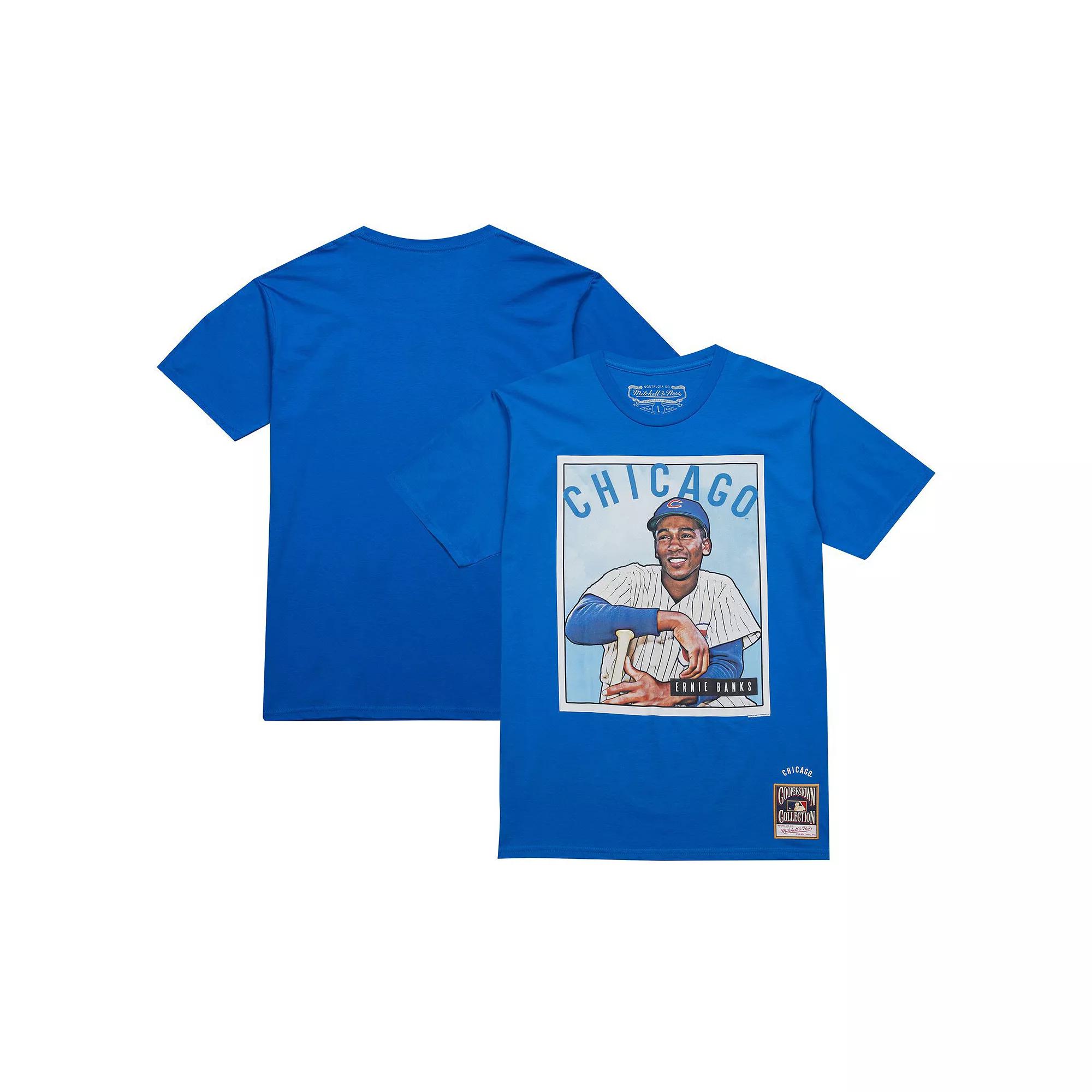 Men's Mitchell & Ness Ernie Banks Royal Chicago Cubs Cooperstown Collection Collectors Connection T-Shirt, Size: Small, Blue Product Image