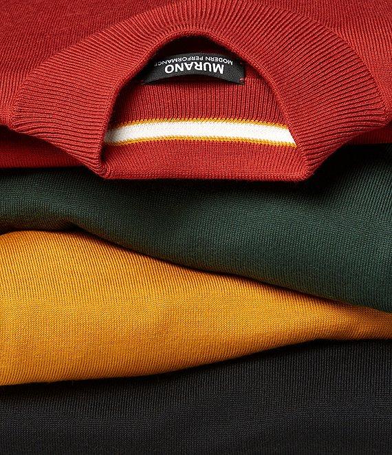 Murano Solid Performance Textured Long Sleeve Mock Neck Sweater Product Image