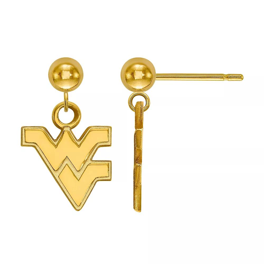 LogoArt 14K Gold Plated West Virginia Mountaineers Dangle Ball Earrings, Women's, Size: 16 mm Product Image