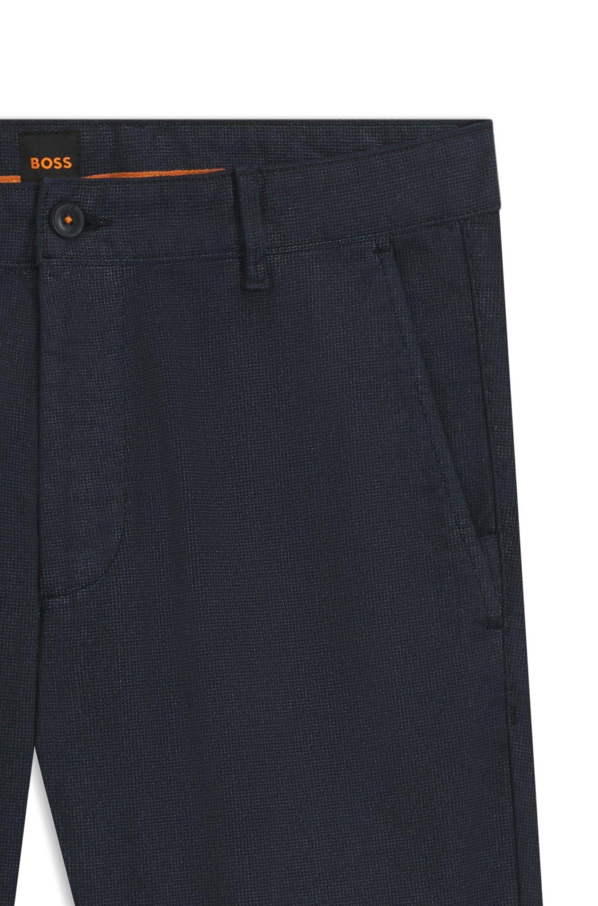 BOSS - Slim-fit pants in stretch cotton - Dark Blue Product Image