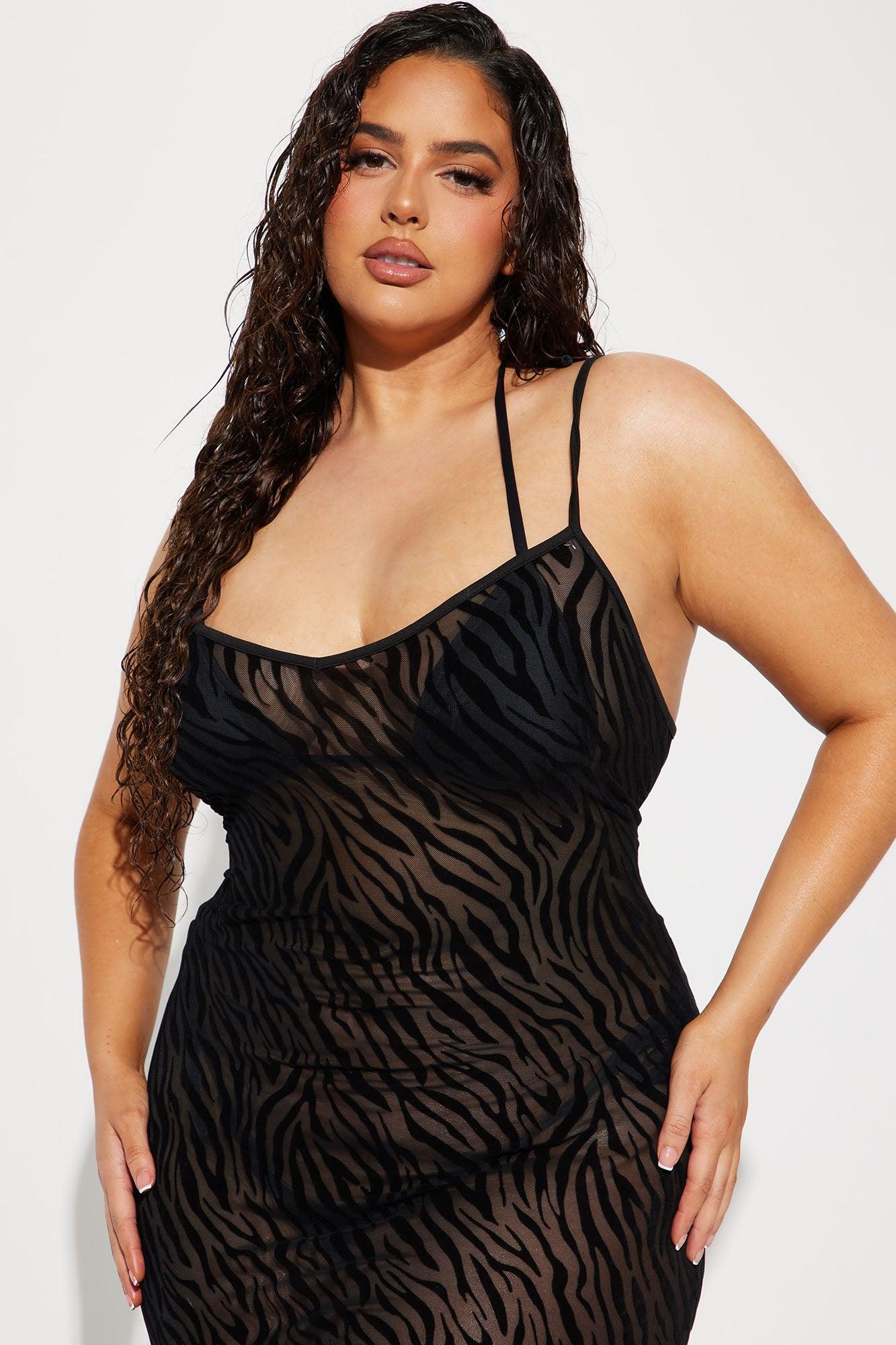 Ayesha Mesh Cover Up Maxi Dress - Black Product Image