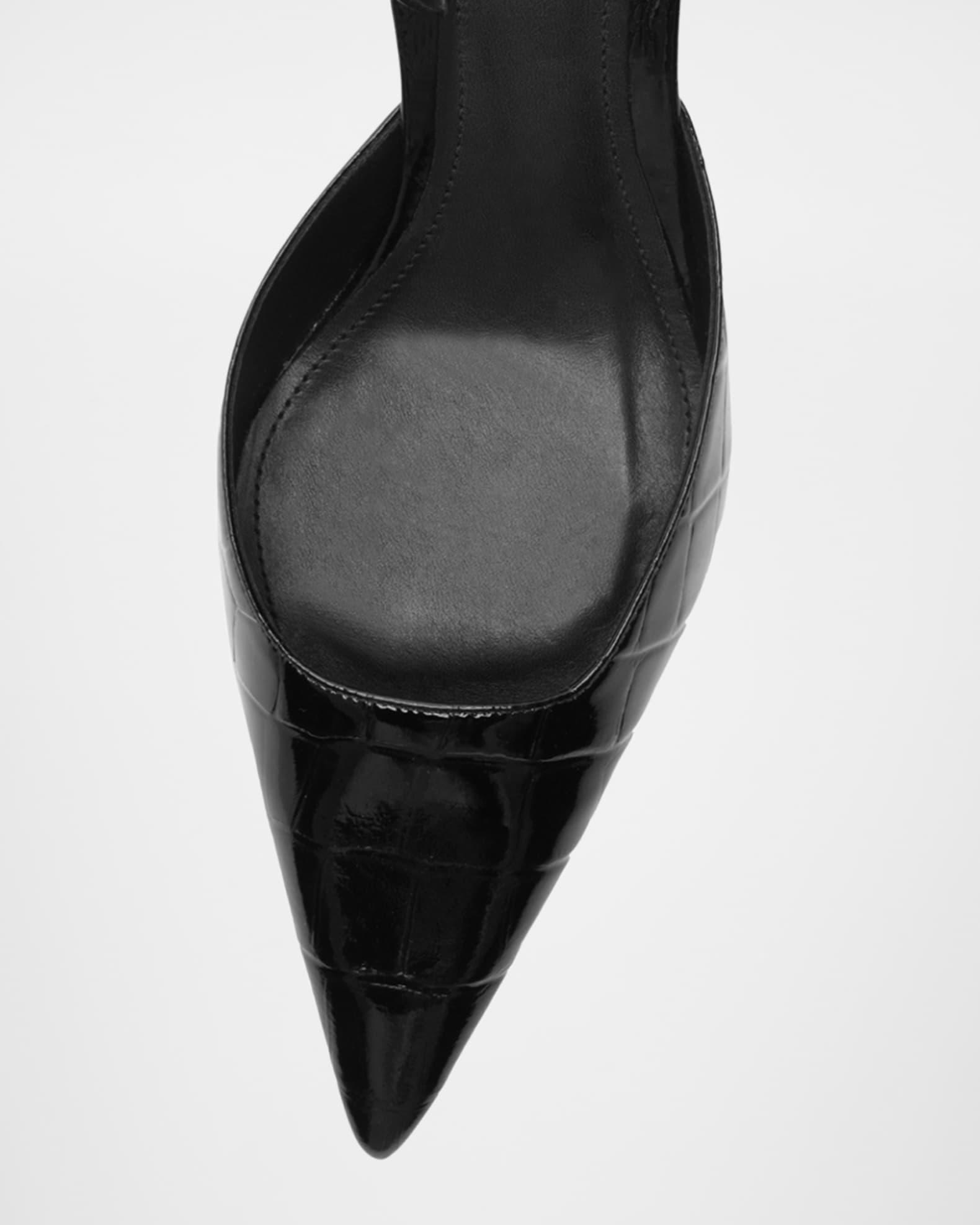 Paola Croc-Embossed Leather Slingback Pumps Product Image