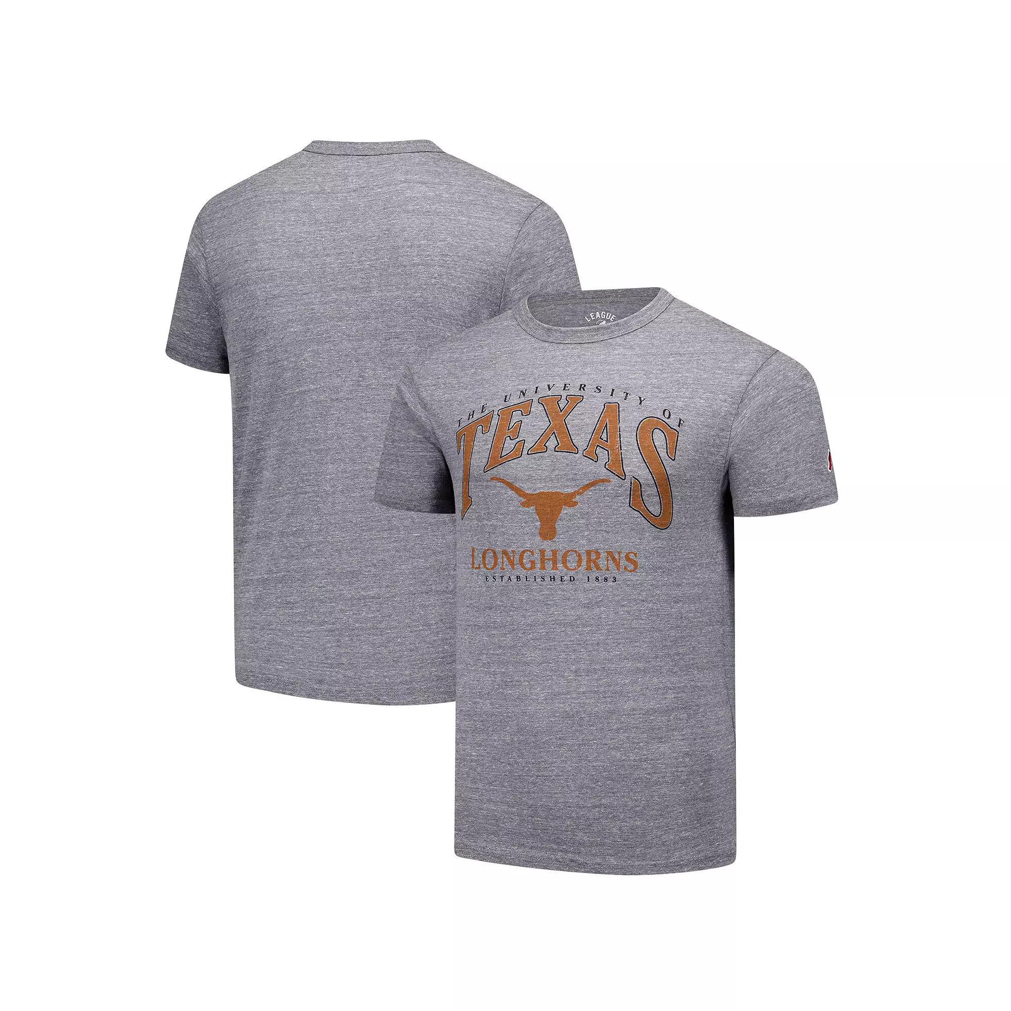 Men's League Collegiate Wear Heather Gray Texas Longhorns Tall Arch 2.0 Victory Falls Tri-Blend T-Shirt,  Product Image