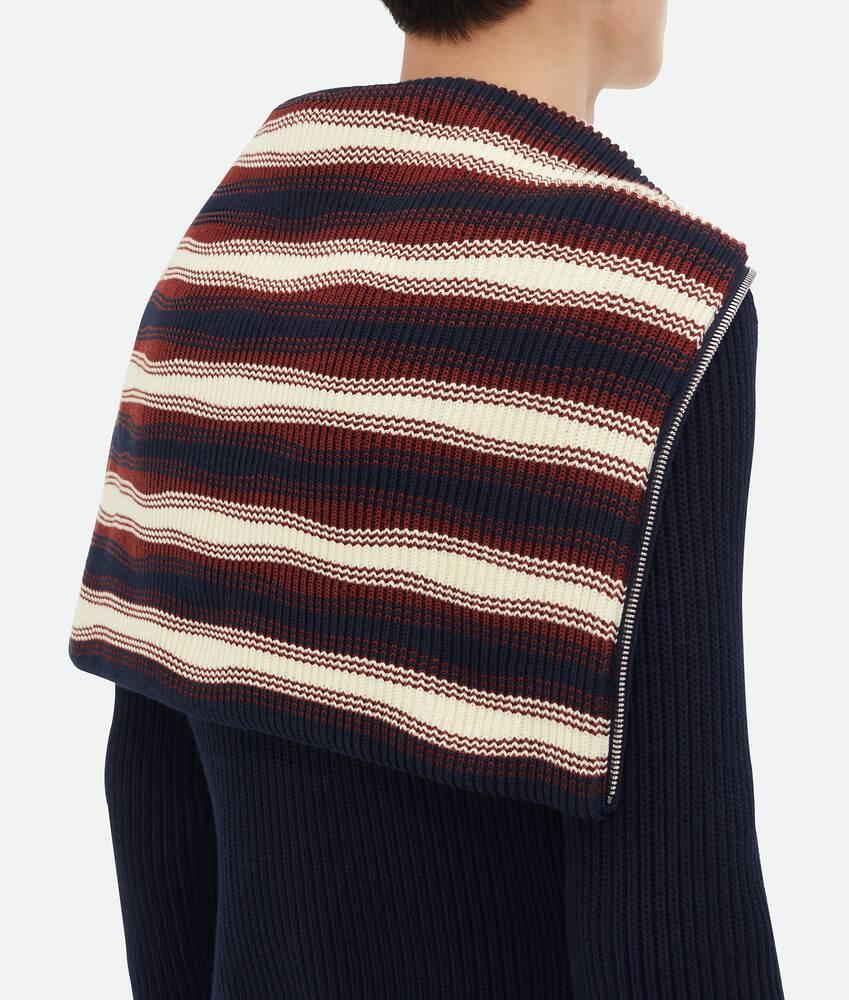 Men's Cotton Striped Cardigan in Navy/rust/chalk Product Image