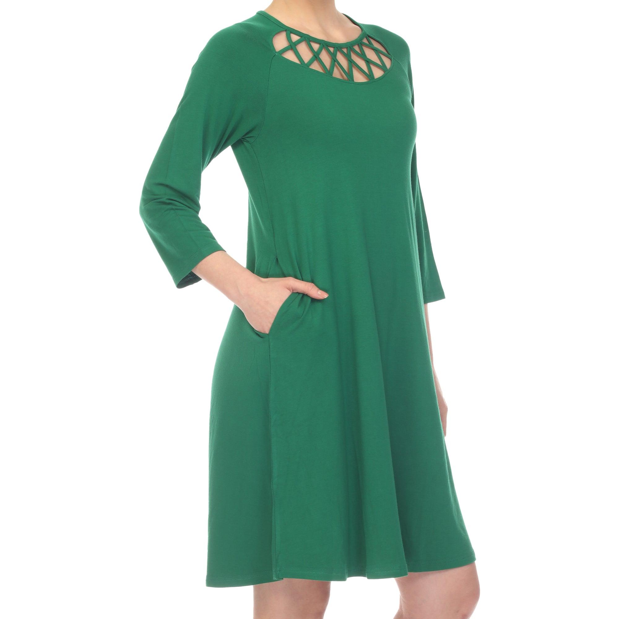 Criss Cross Neckline Swing Midi Dress Product Image