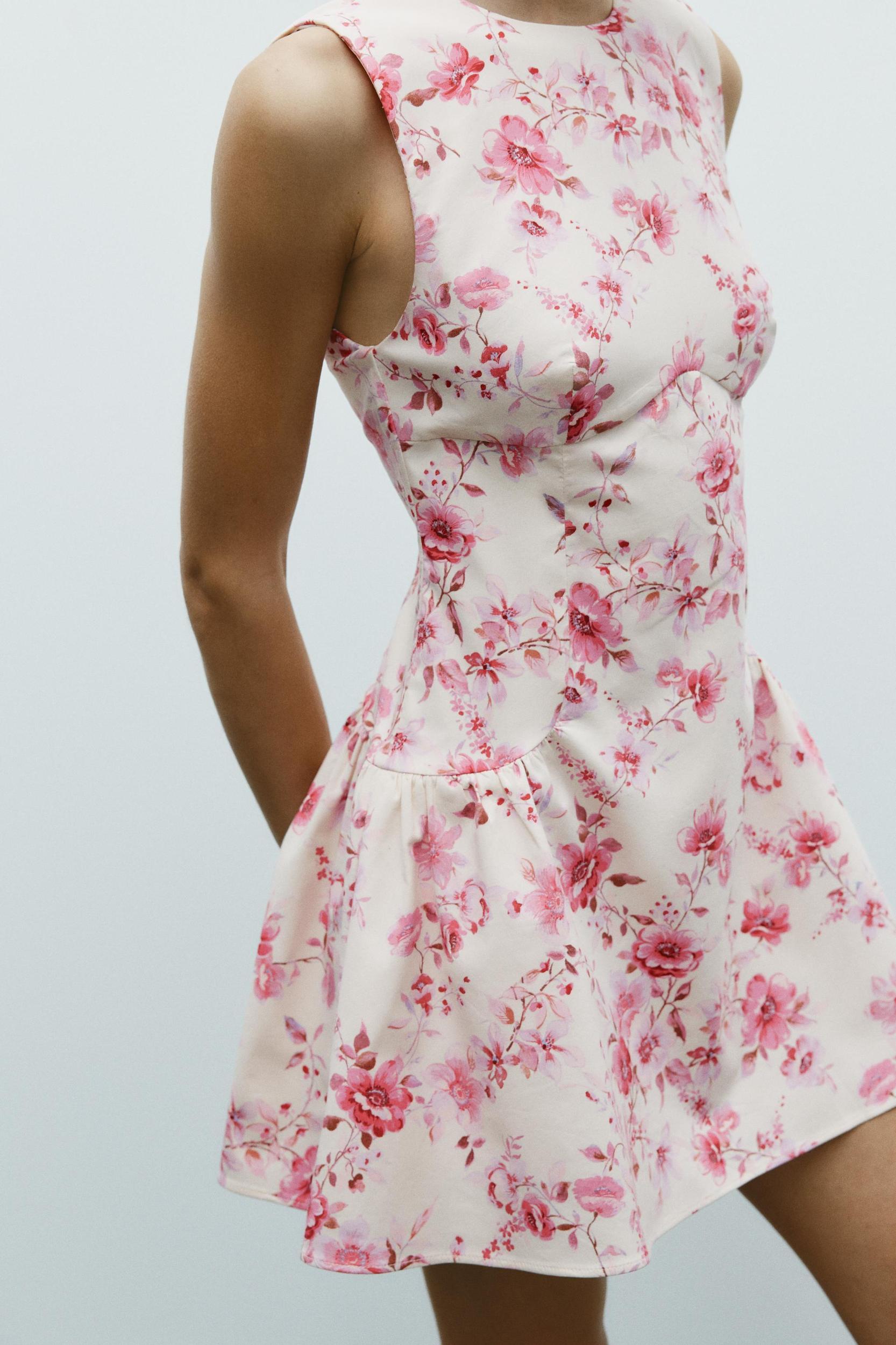 POPLIN FLORAL JUMPSUIT DRESS Product Image