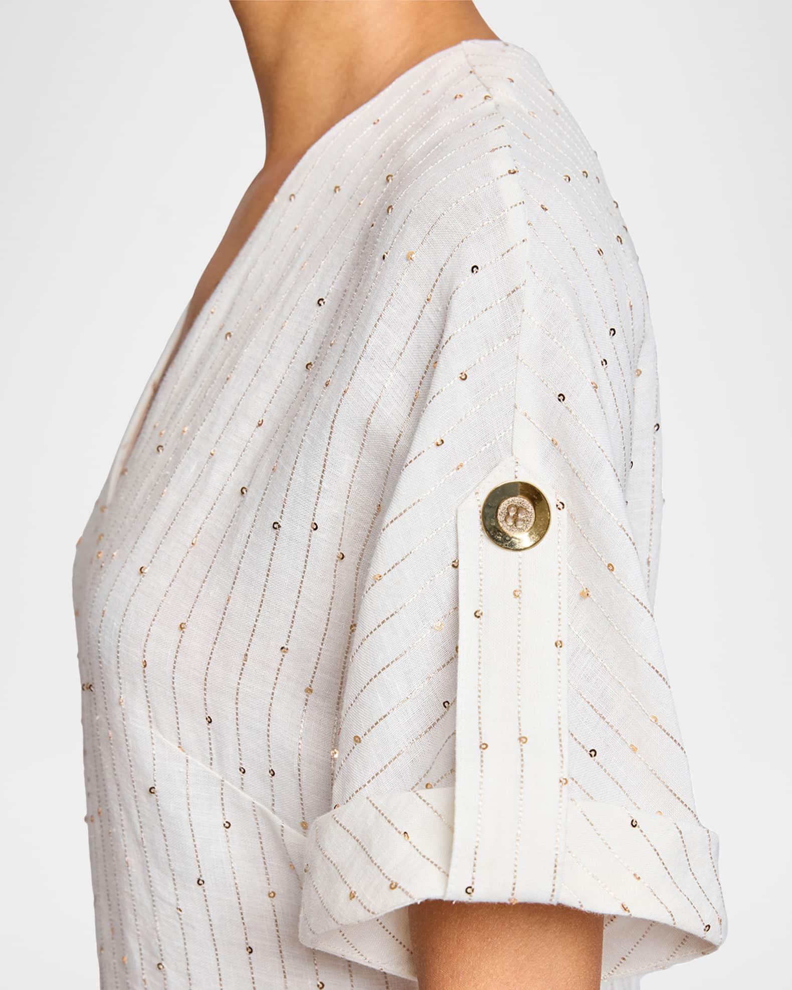 Serafina Sequin-Embroidered Midi Dress Product Image