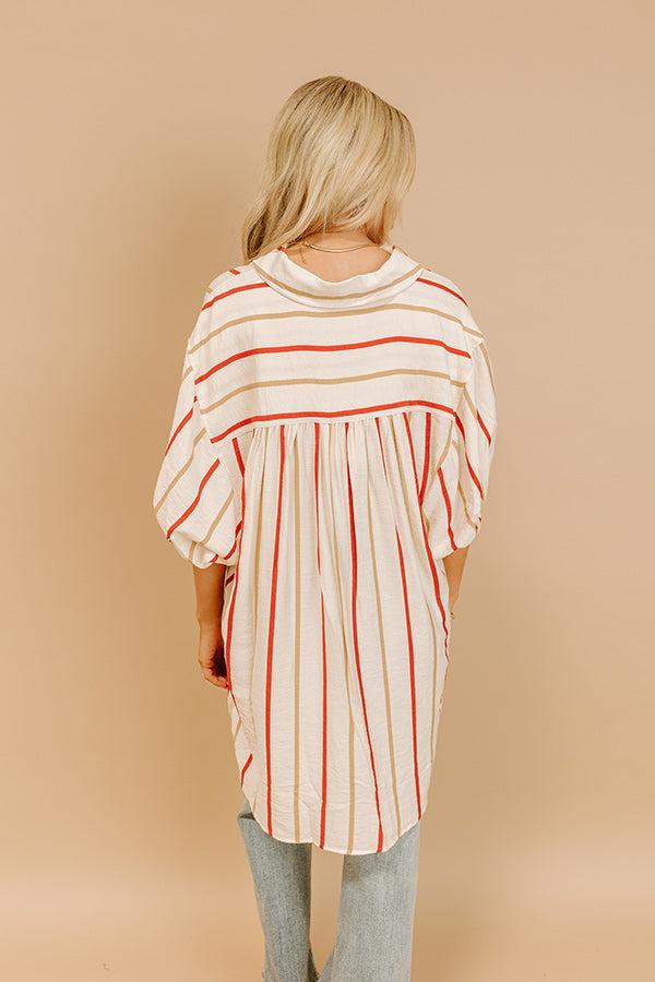Cider Sippin' Oversized Stripe Button Up Product Image