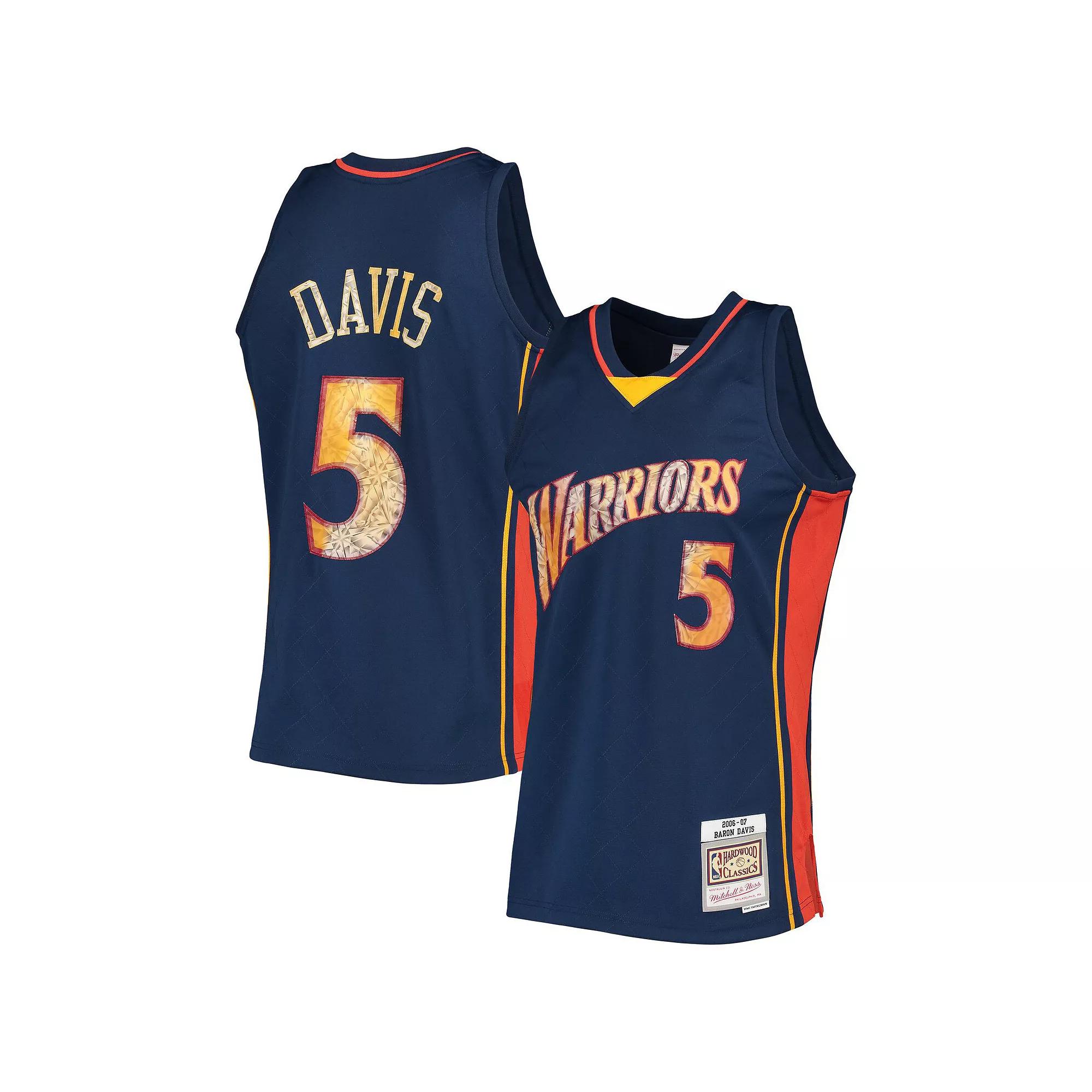 Men's Mitchell & Ness Baron Davis Royal Golden State Warriors 2006/07 Hardwood Classics NBA 75th Anniversary Diamond Swingman Jersey, Size: Small, Blue Product Image