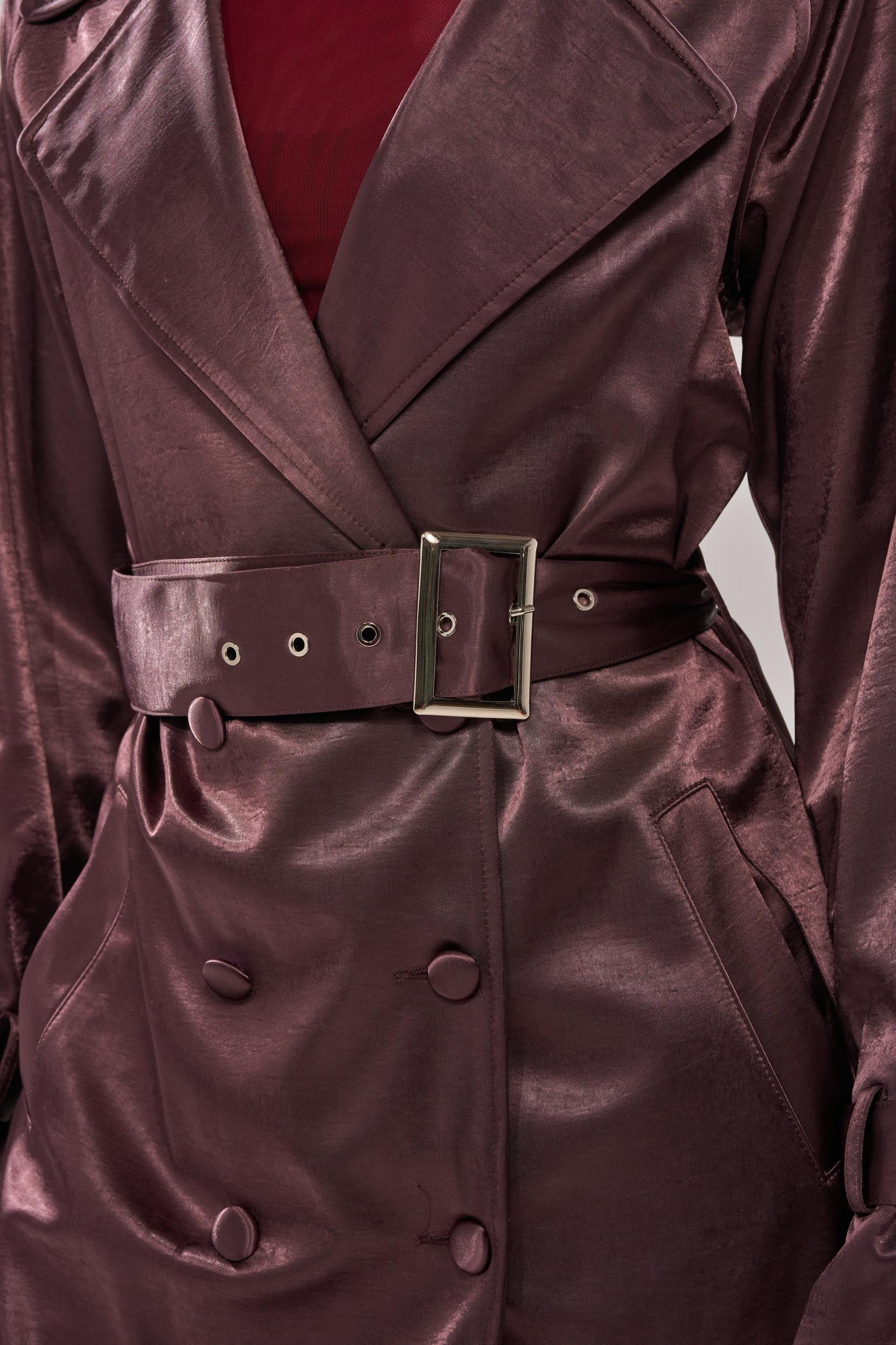 SLOW DOWN SATIN TRENCH Product Image