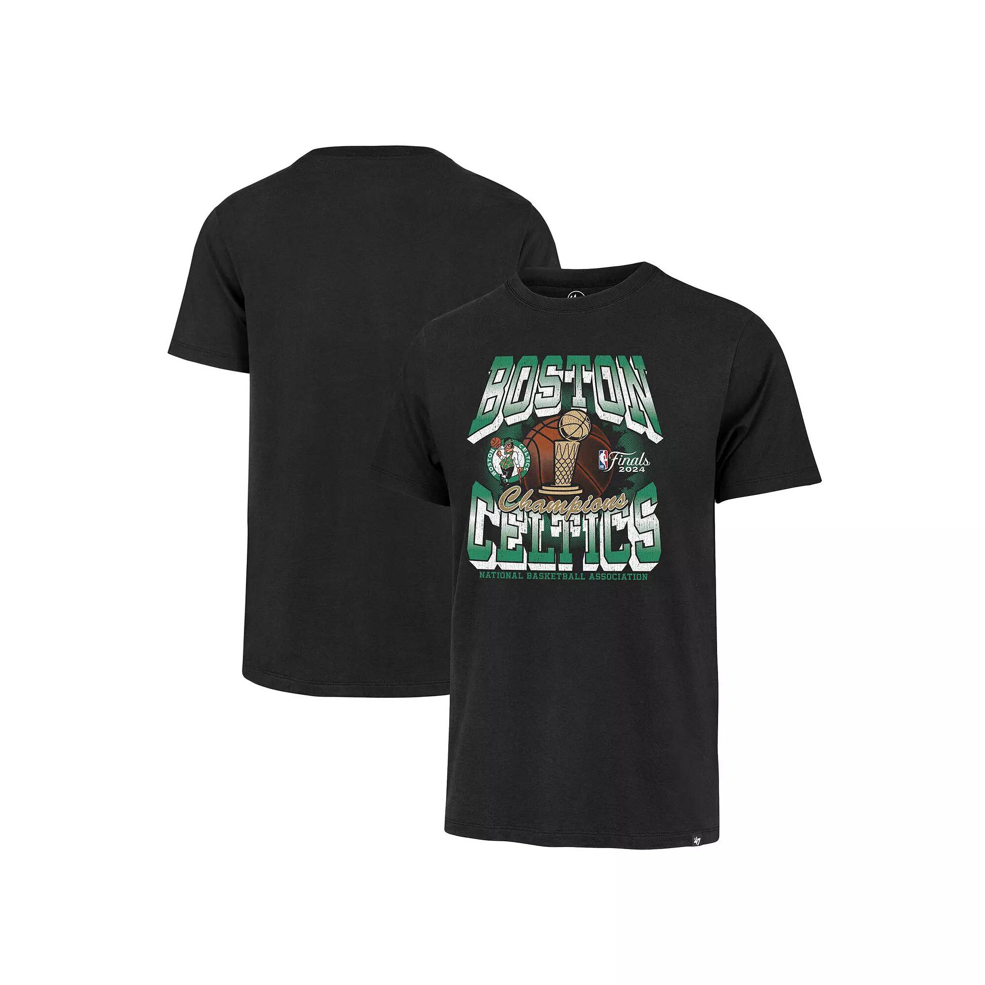 Men's '47 Black Boston Celtics 2024 NBA Finals Champions Big & Tall Retro Franklin T-Shirt, Size: XLT Product Image