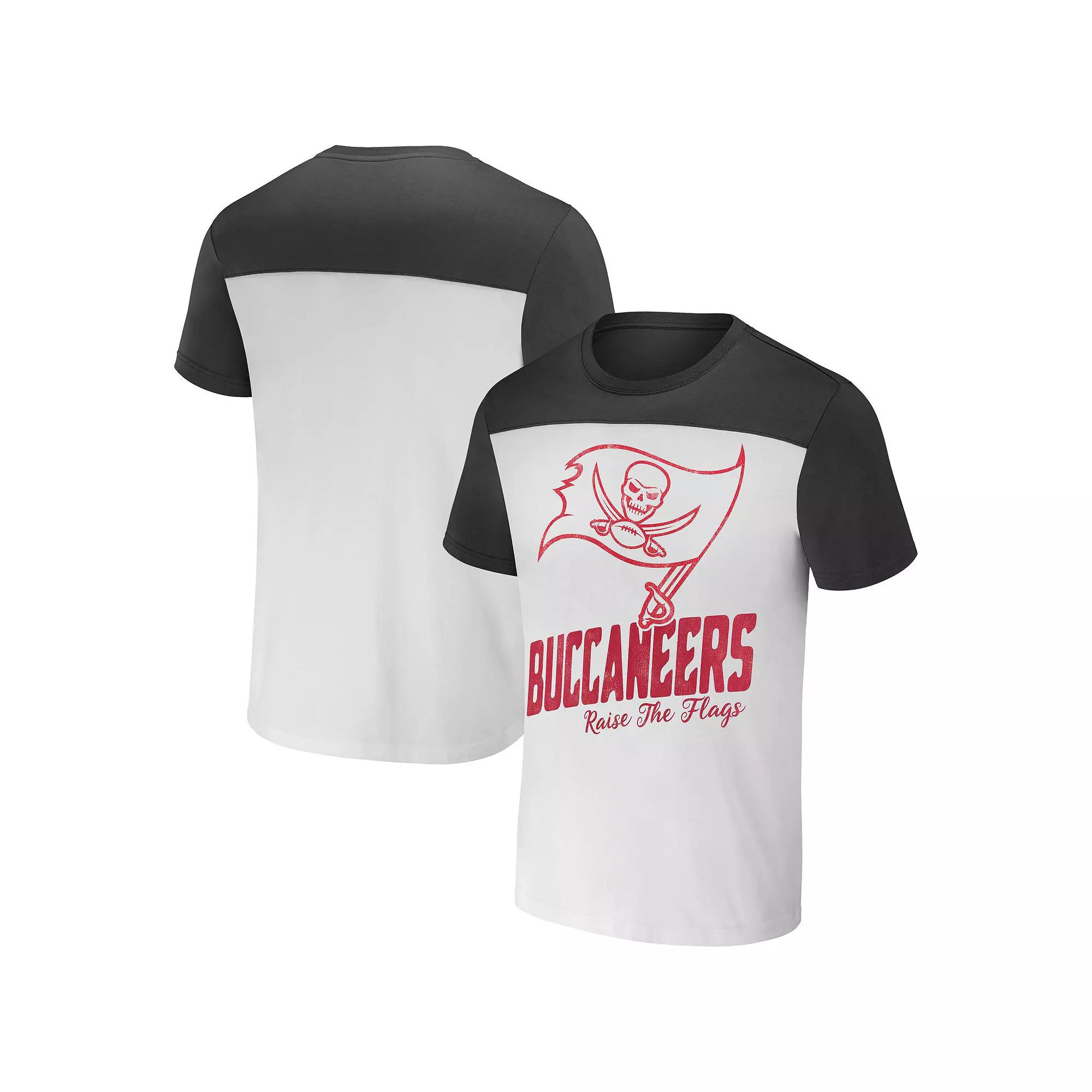Men's NFL x Darius Rucker Collection by Fanatics Cream Tampa Bay Buccaneers Colorblocked T-Shirt, Size: 3XL, White Product Image