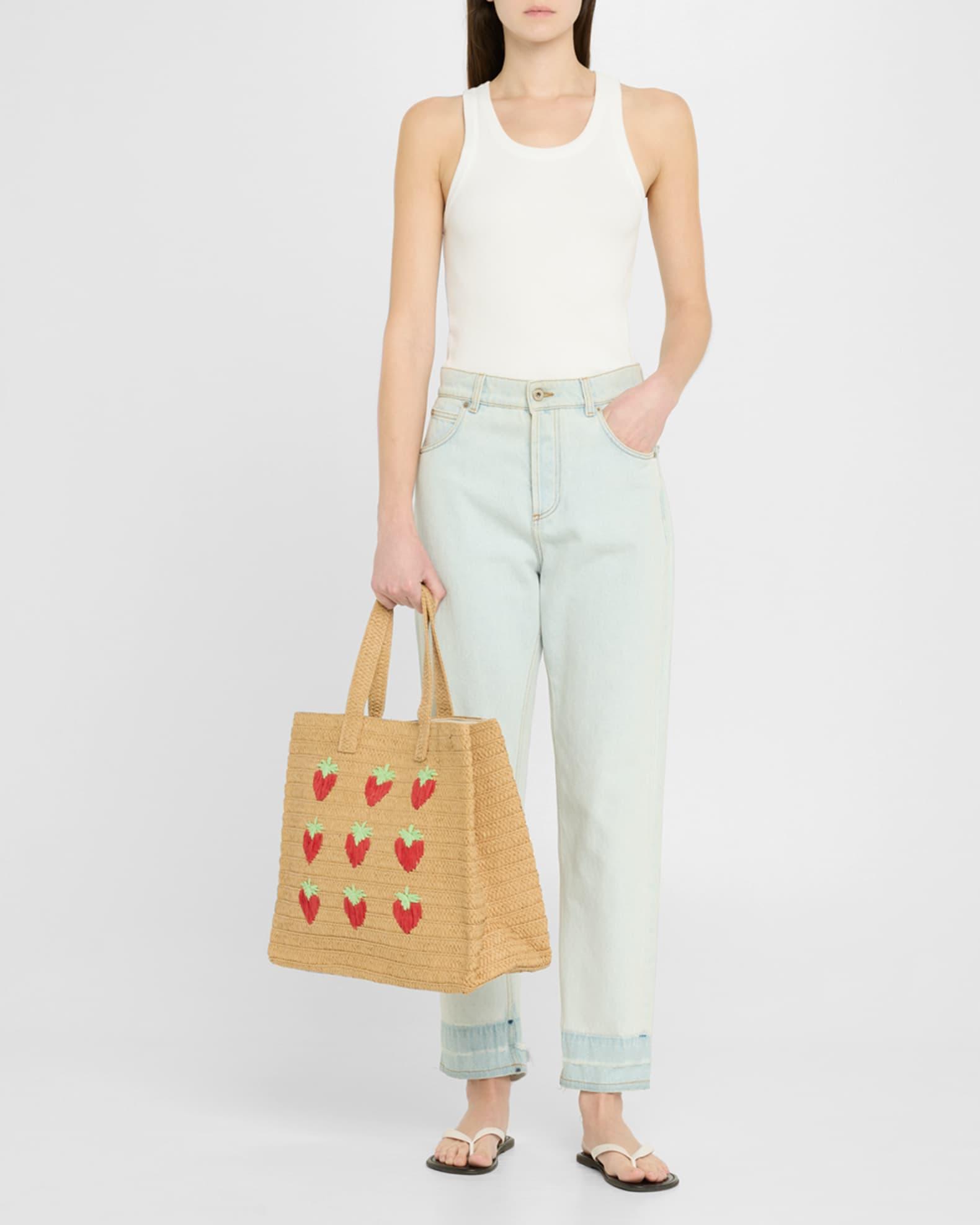 Strawberry Straw Tote Bag Product Image