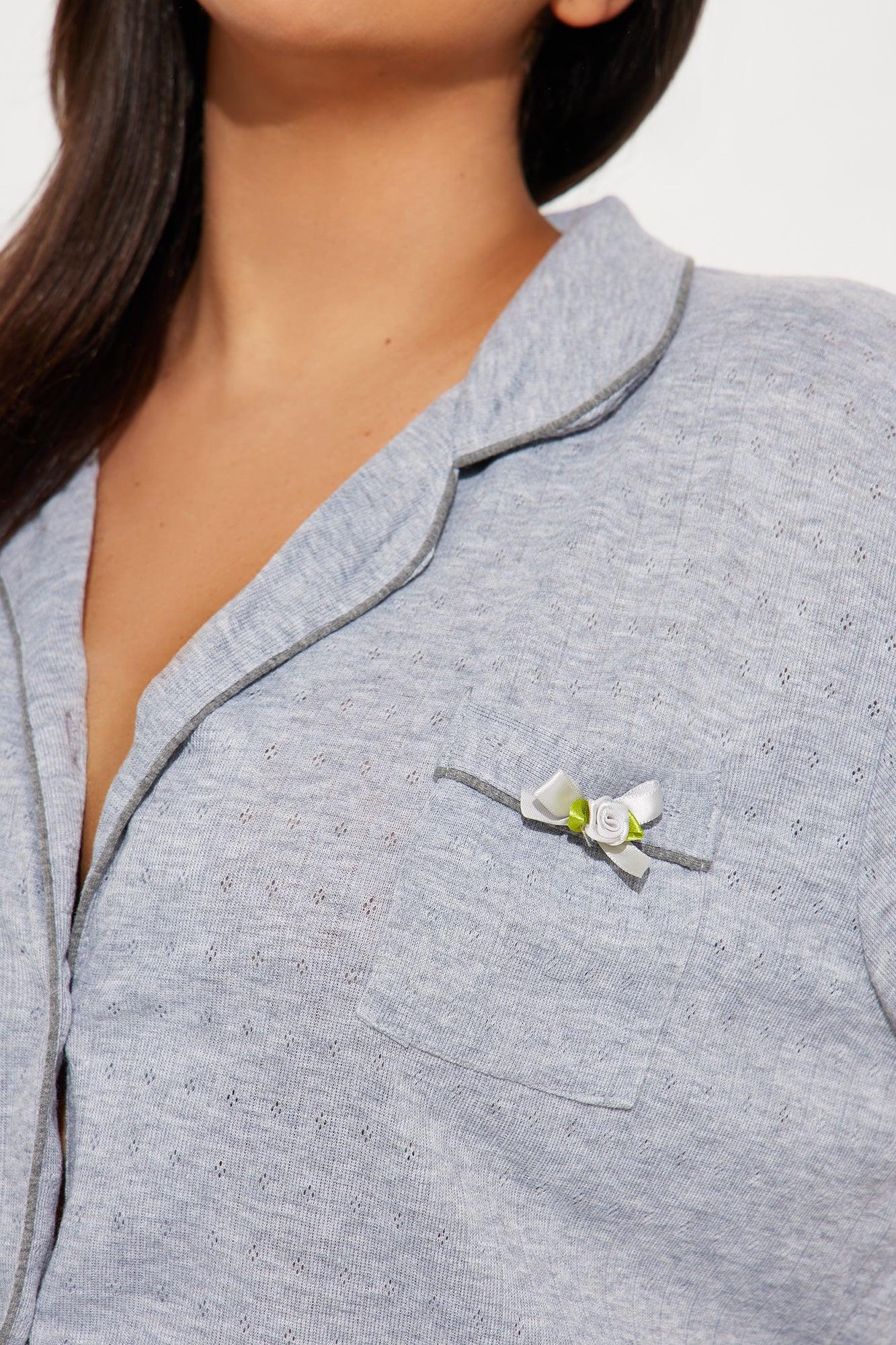 Sweetie Dreamy Pointelle PJ Pant Set - Grey Product Image