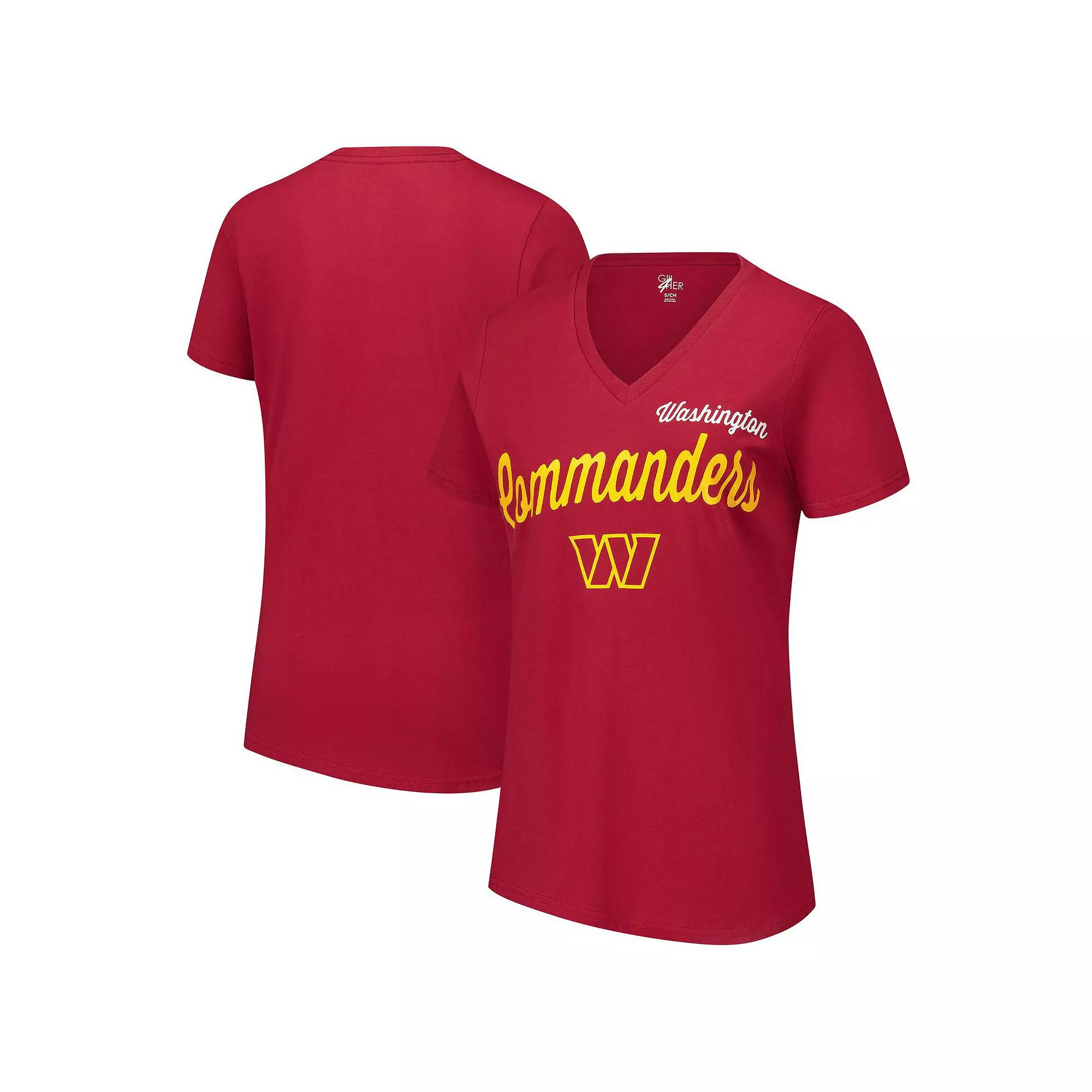 Women's G-III 4Her by Carl Banks Burgundy Washington Commanders Post Season V-Neck T-Shirt,  Product Image