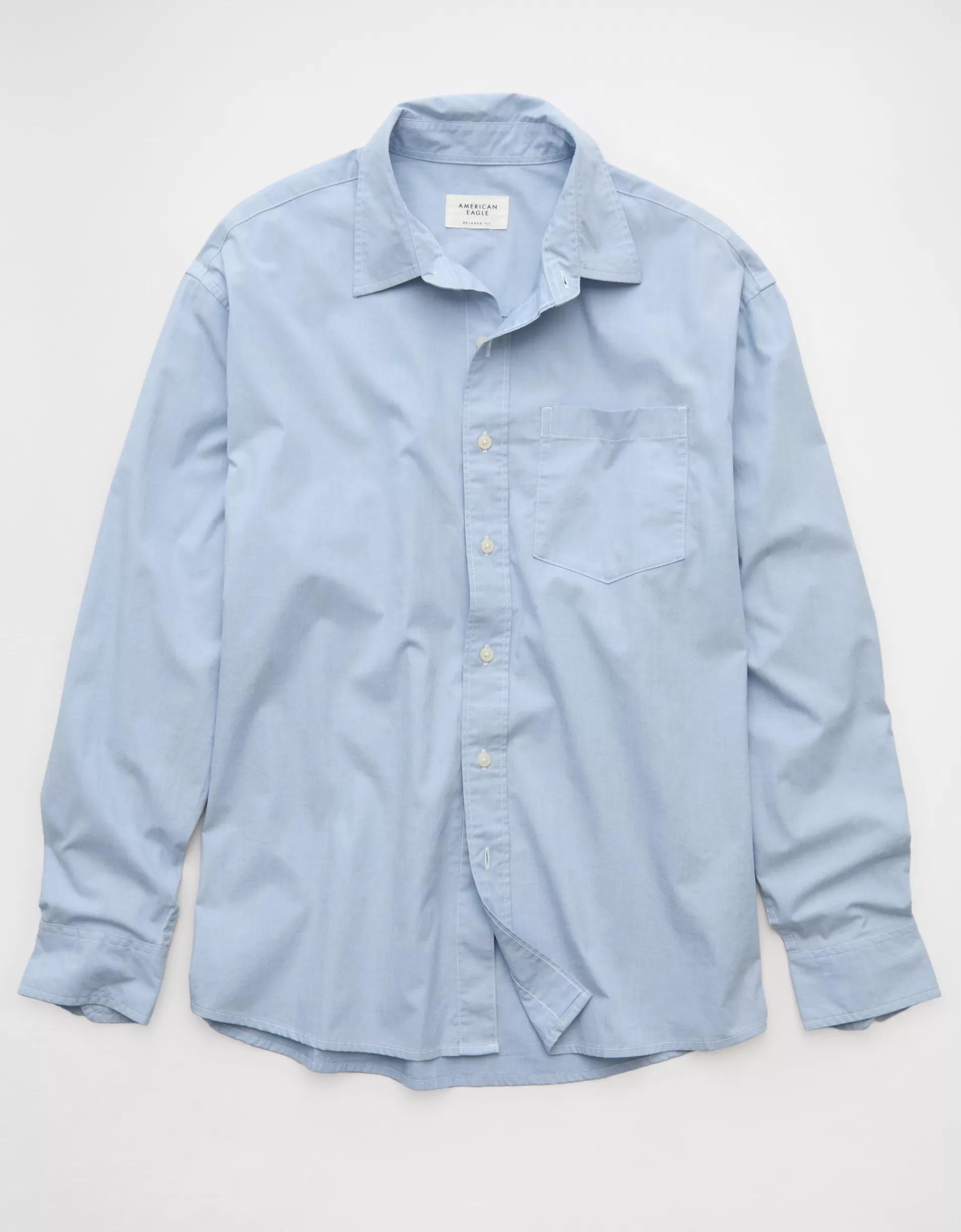 AE Everyday Relaxed Fit Poplin Button-Up Shirt Product Image