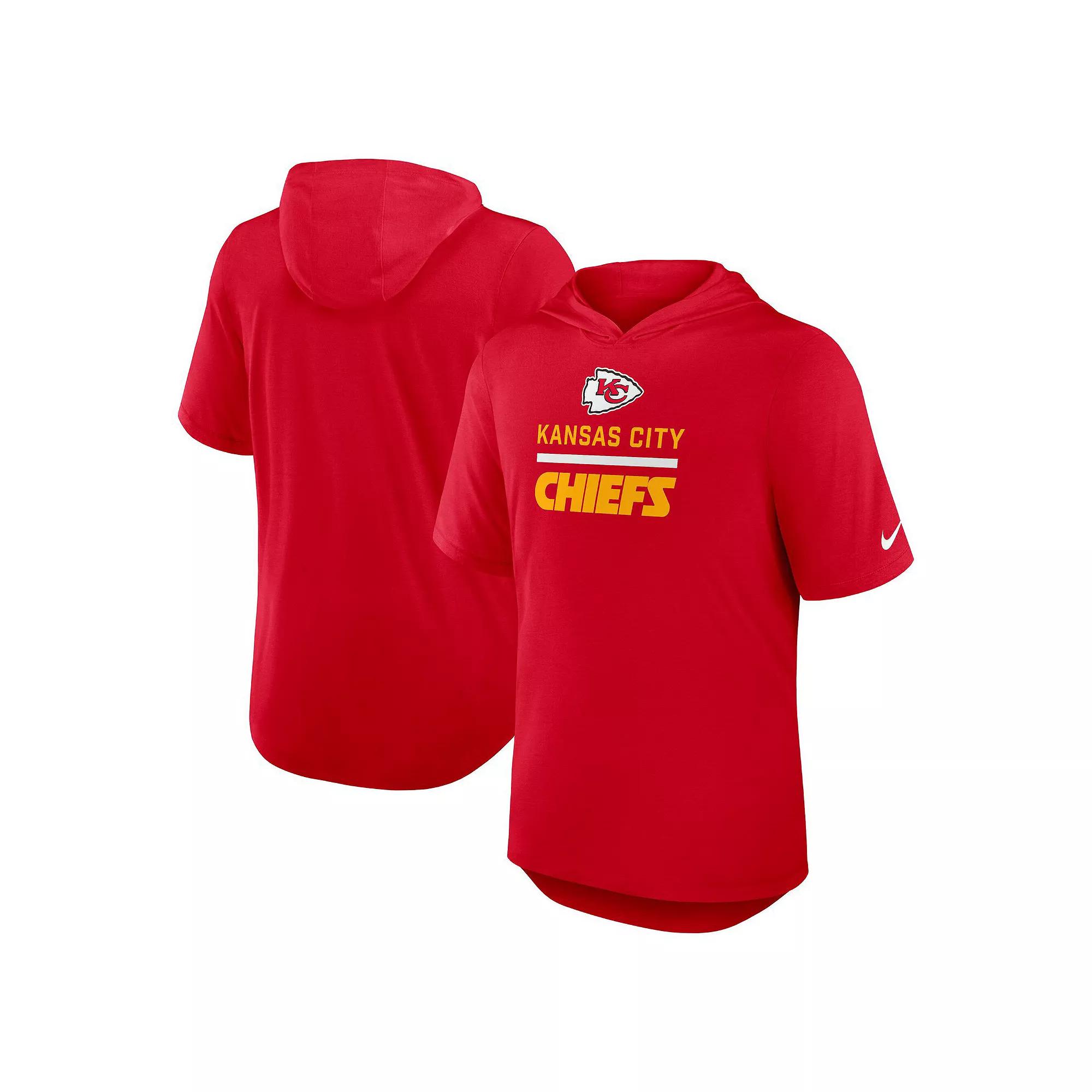 Men's Nike Red Kansas City Chiefs Lockup Tri-Blend Hoodie T-Shirt,  Product Image