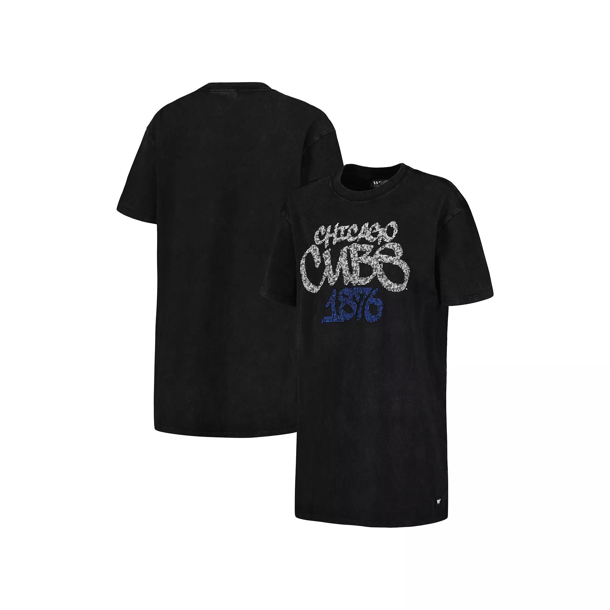 Women's The Wild Collective Black Chicago Cubs T-Shirt Dress,  Product Image