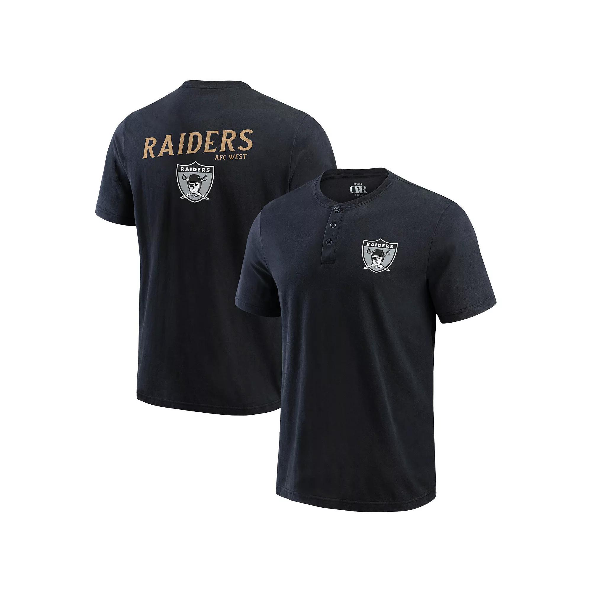 Men's Darius Rucker Collection by Fanatics Black Las Vegas Raiders Washed Henley T-Shirt,  Product Image