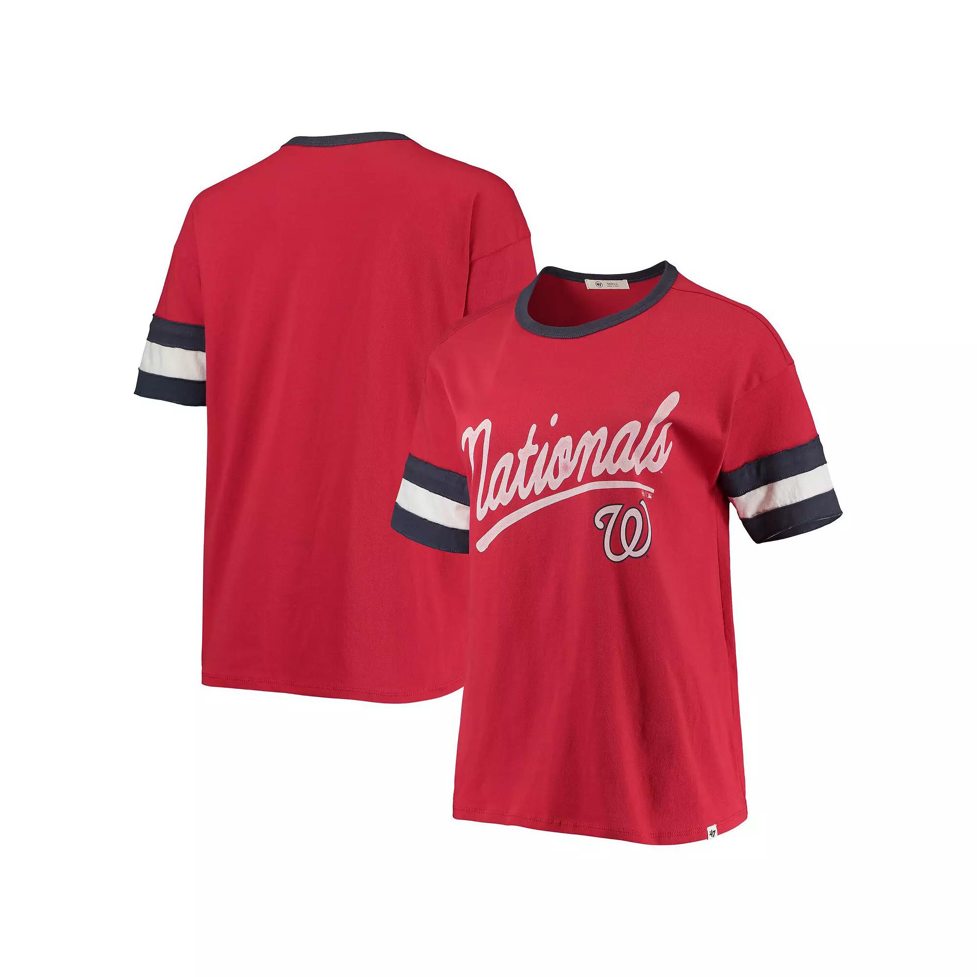 Women's '47 Red Washington Nationals Dani T-Shirt, Size: Large Product Image