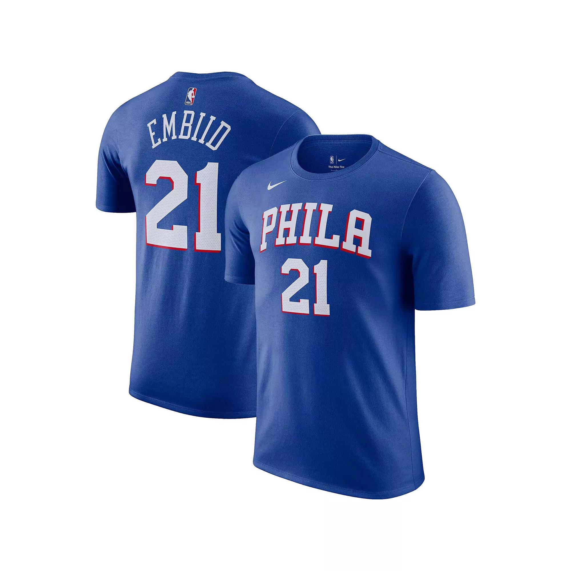Men's Nike Joel Embiid Royal Philadelphia 76ers Icon 2022/23 Name & Number T-Shirt,  Product Image