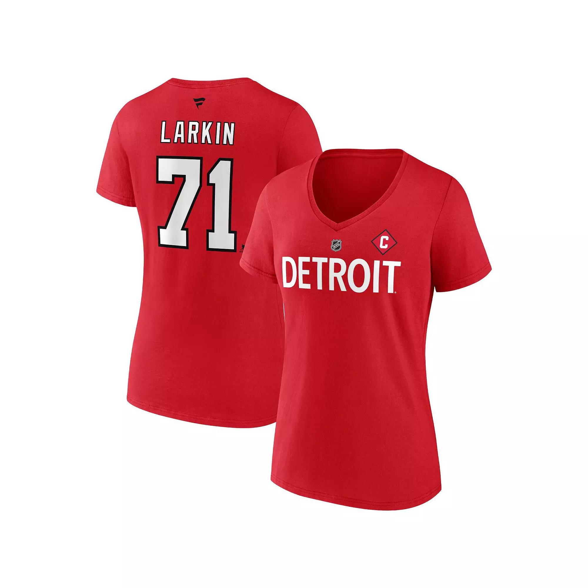 Women's Fanatics Branded Dylan Larkin Red Detroit Red Wings Special Edition 2.0 Name & Number V-Neck T-Shirt,  Product Image