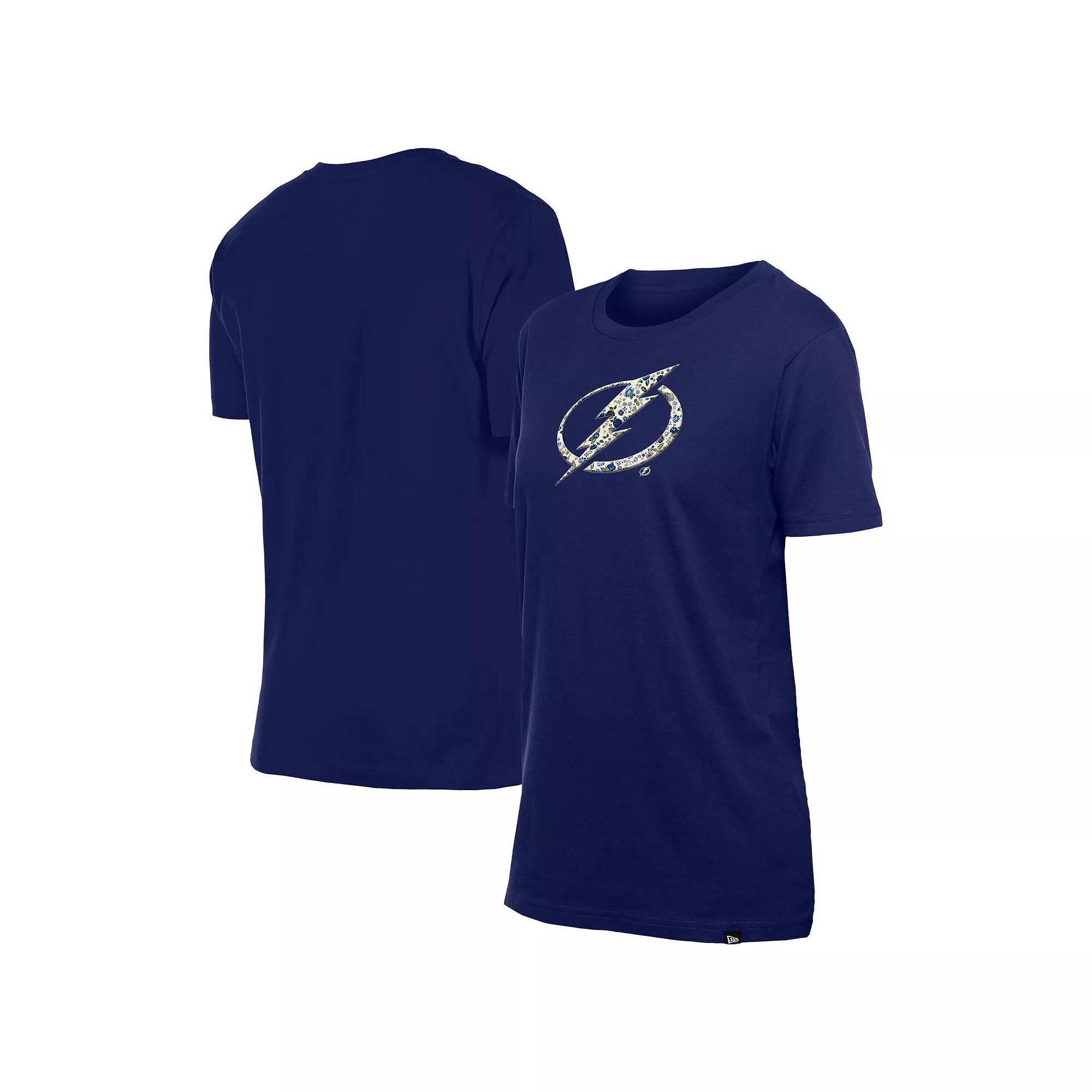 Women's New Era Navy Tampa Bay Lightning Glam Game Floral T-Shirt,  Product Image