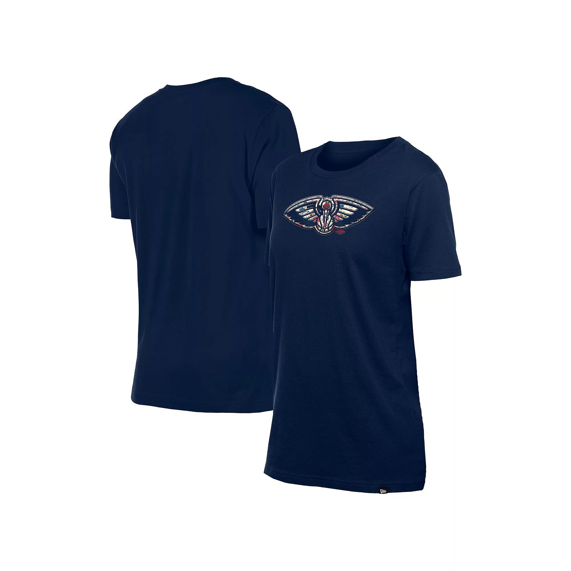 Women's New Era Navy Tampa Bay Lightning Glam Game Floral T-Shirt,  Product Image