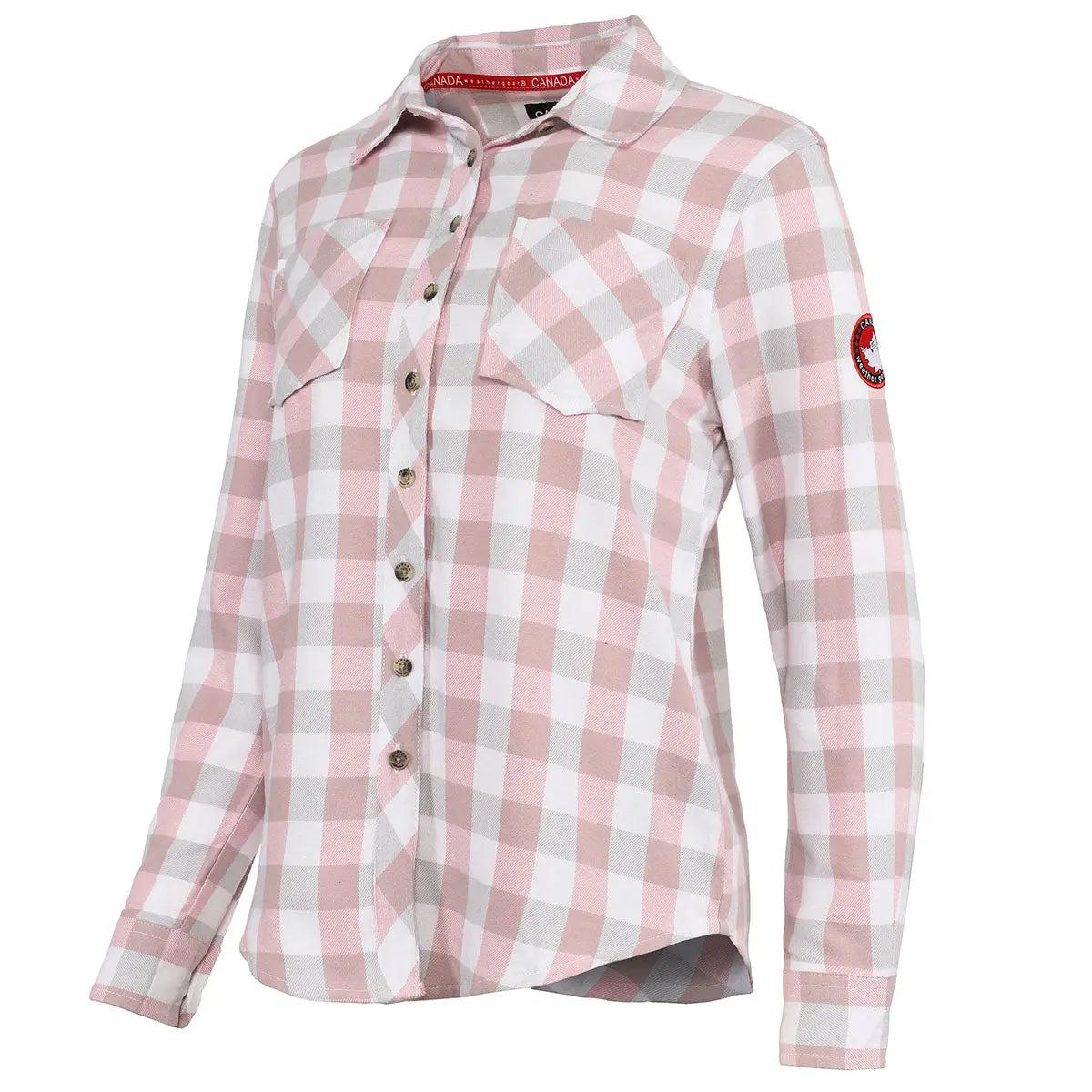 Canada Weather Gear Women's 2 Pocket Plaid Button Up Long Sleeve Shirt Product Image
