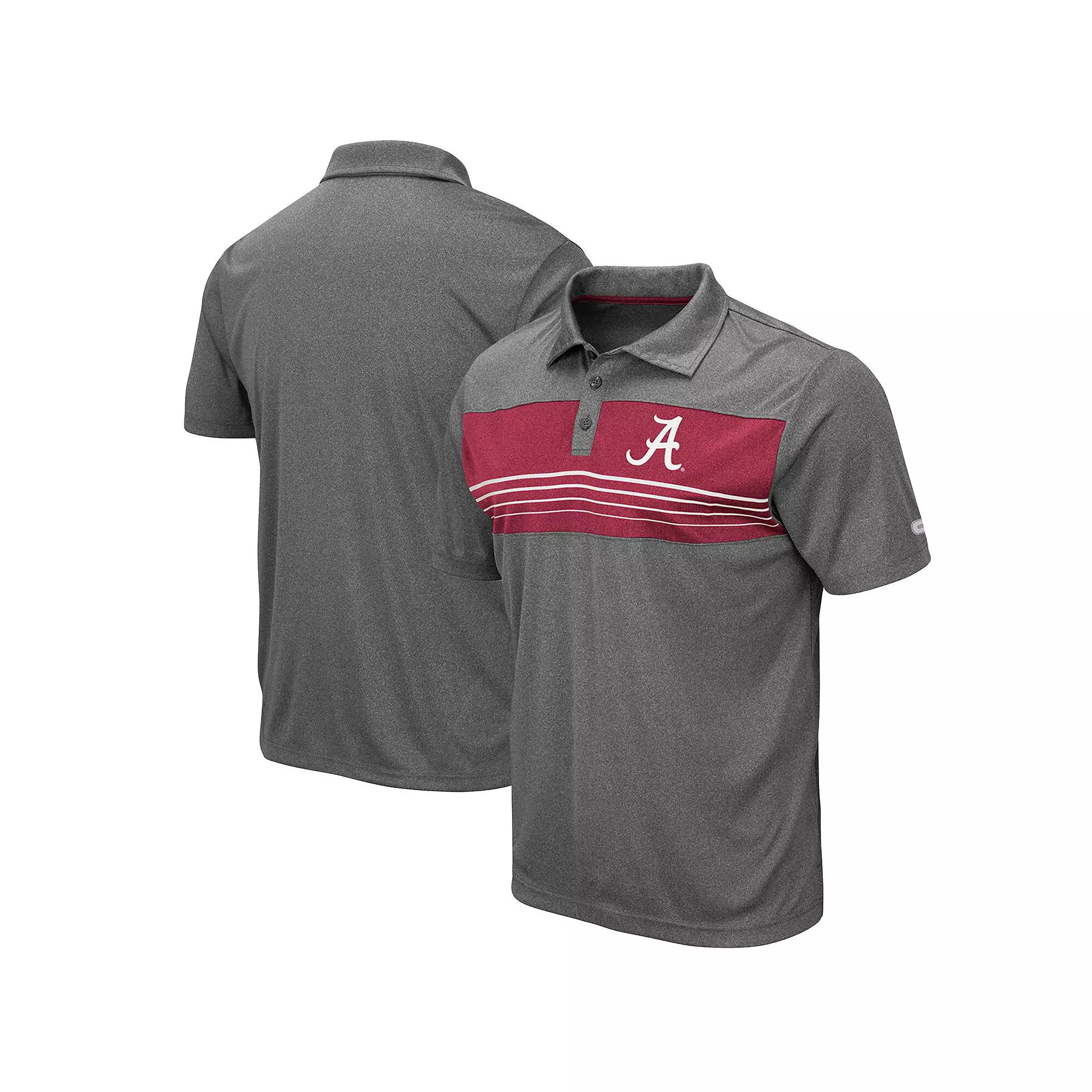 Men's Colosseum Heathered Charcoal Alabama Crimson Tide Smithers Polo,  Product Image