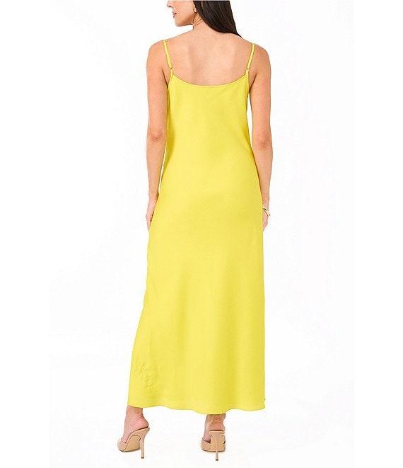 Vince Camuto Satin Cowl Neck Sleeveless Maxi Slip Dress Product Image
