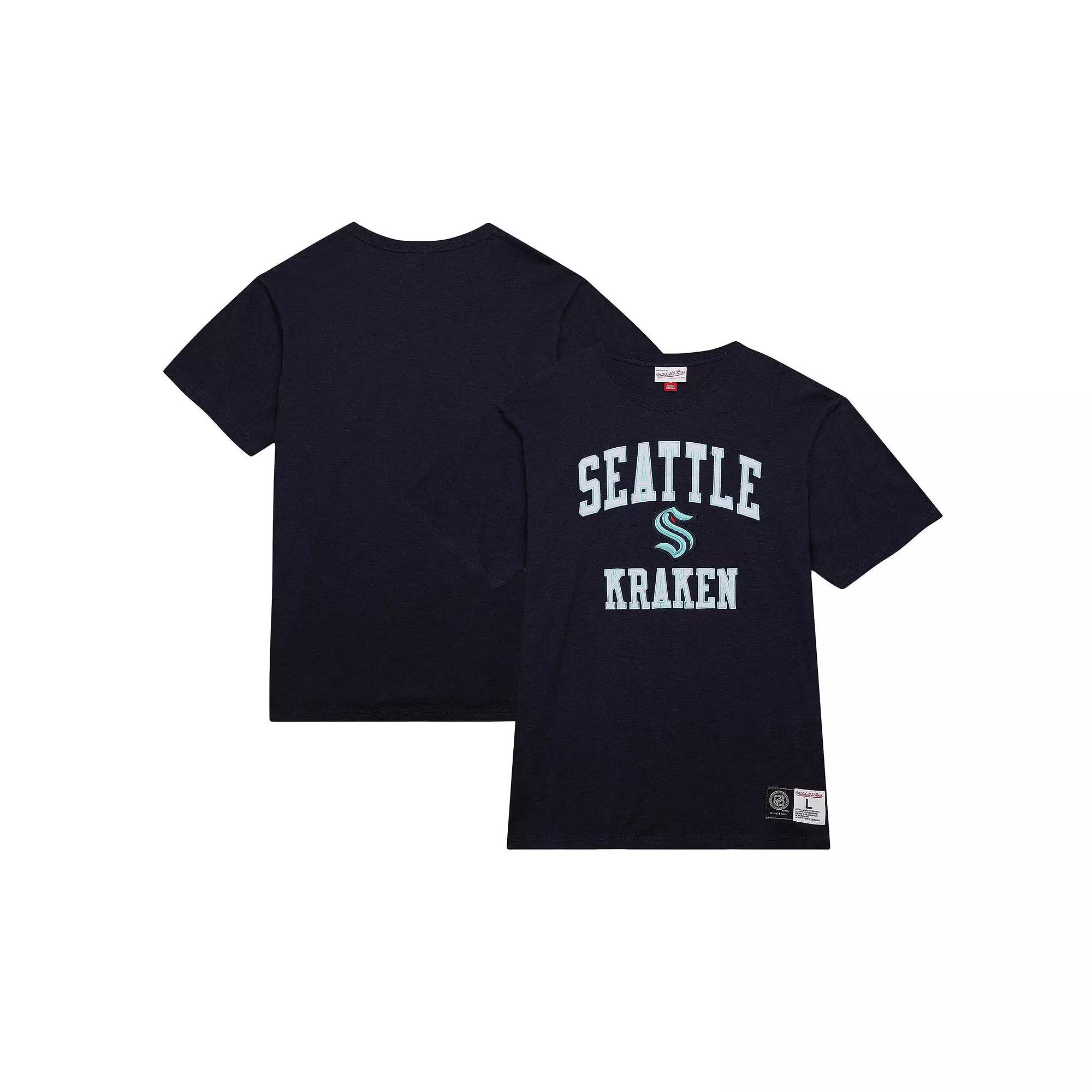 Men's Mitchell & Ness Deep Sea Blue Seattle Kraken Legendary Slub T-Shirt,  Product Image