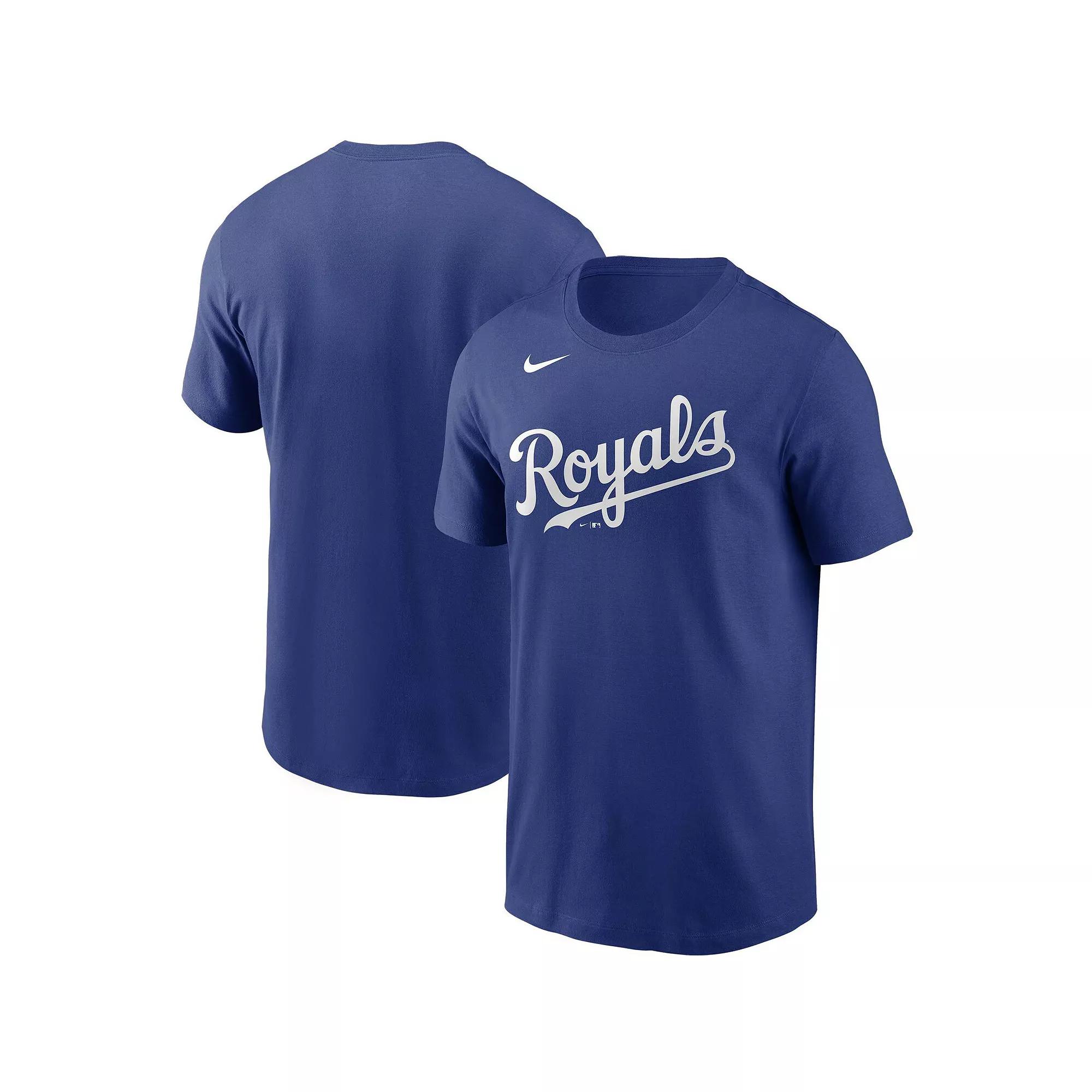 Men's Nike Royal Kansas City Royals Team Wordmark T-Shirt, Size: Small, Blue Product Image